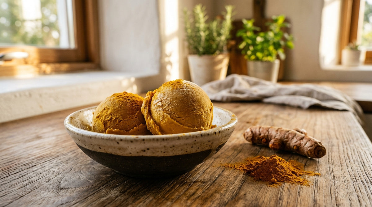 Kurkuma-Eis selber machen: Goldenes Rezept