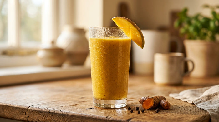 மாம்பழம் மற்றும் இஞ்சியுடன் மஞ்சள் smoothie செய்முறை - MrCOLOMBO சஞ்சிகை