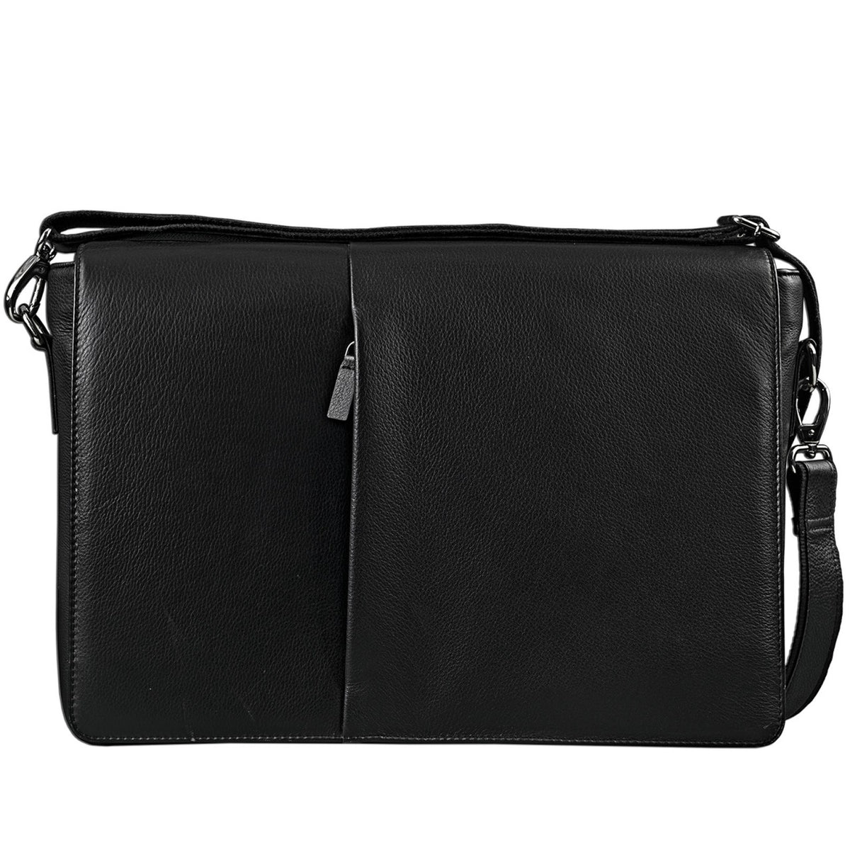 15,6 Zoll Ledertasche zum Umhängen Laptoptasche schwarz