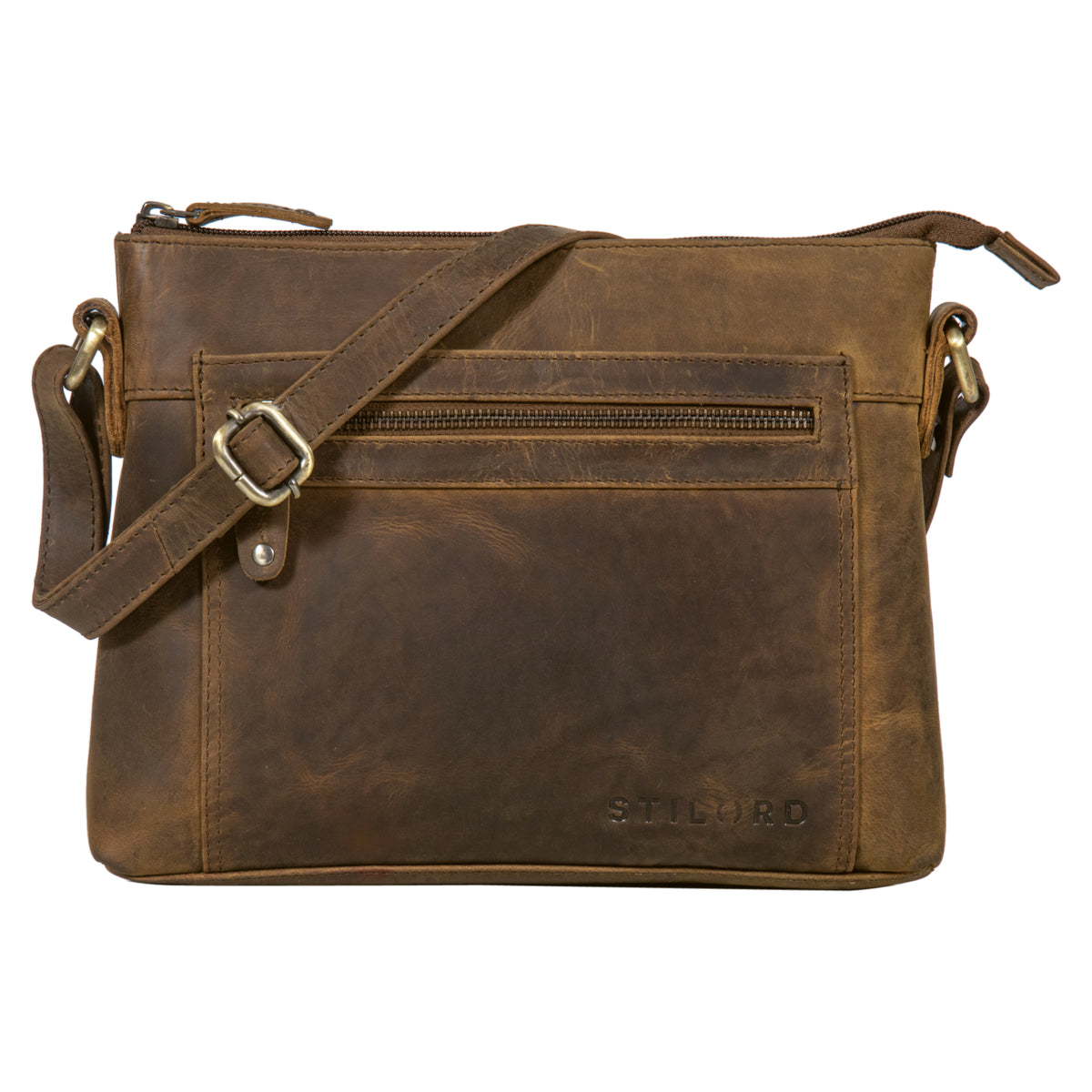 Kleine freizeit lederhandtasche damen braun