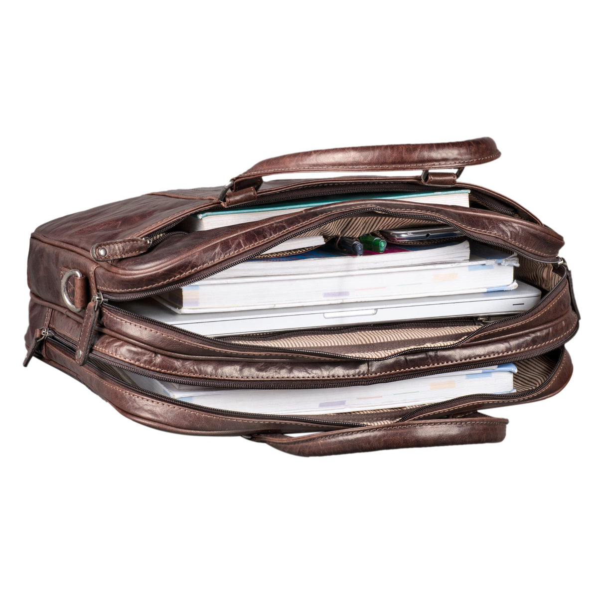Ledertasche Herren Damen aus braunem Leder