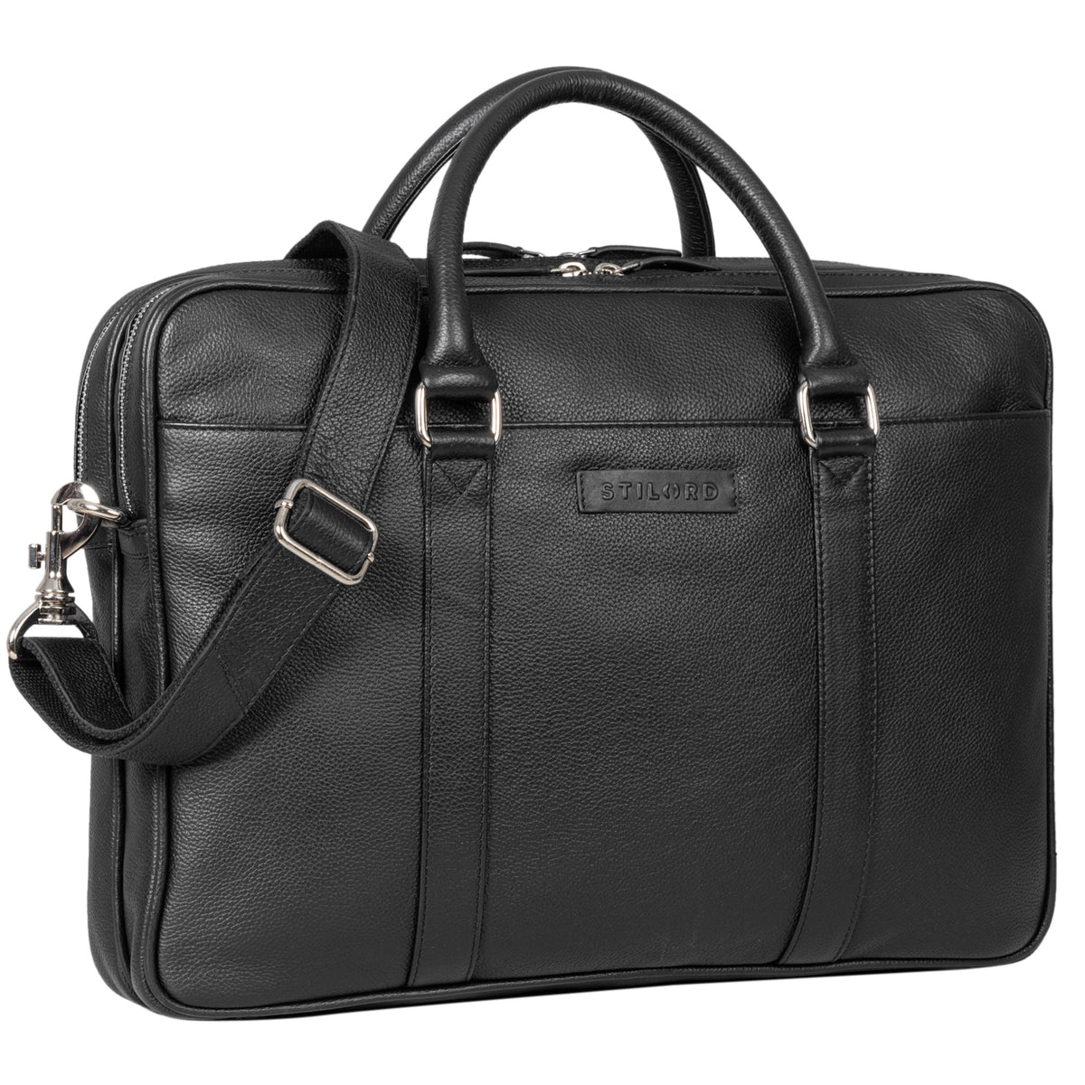 Ledertasche Akten schwarz