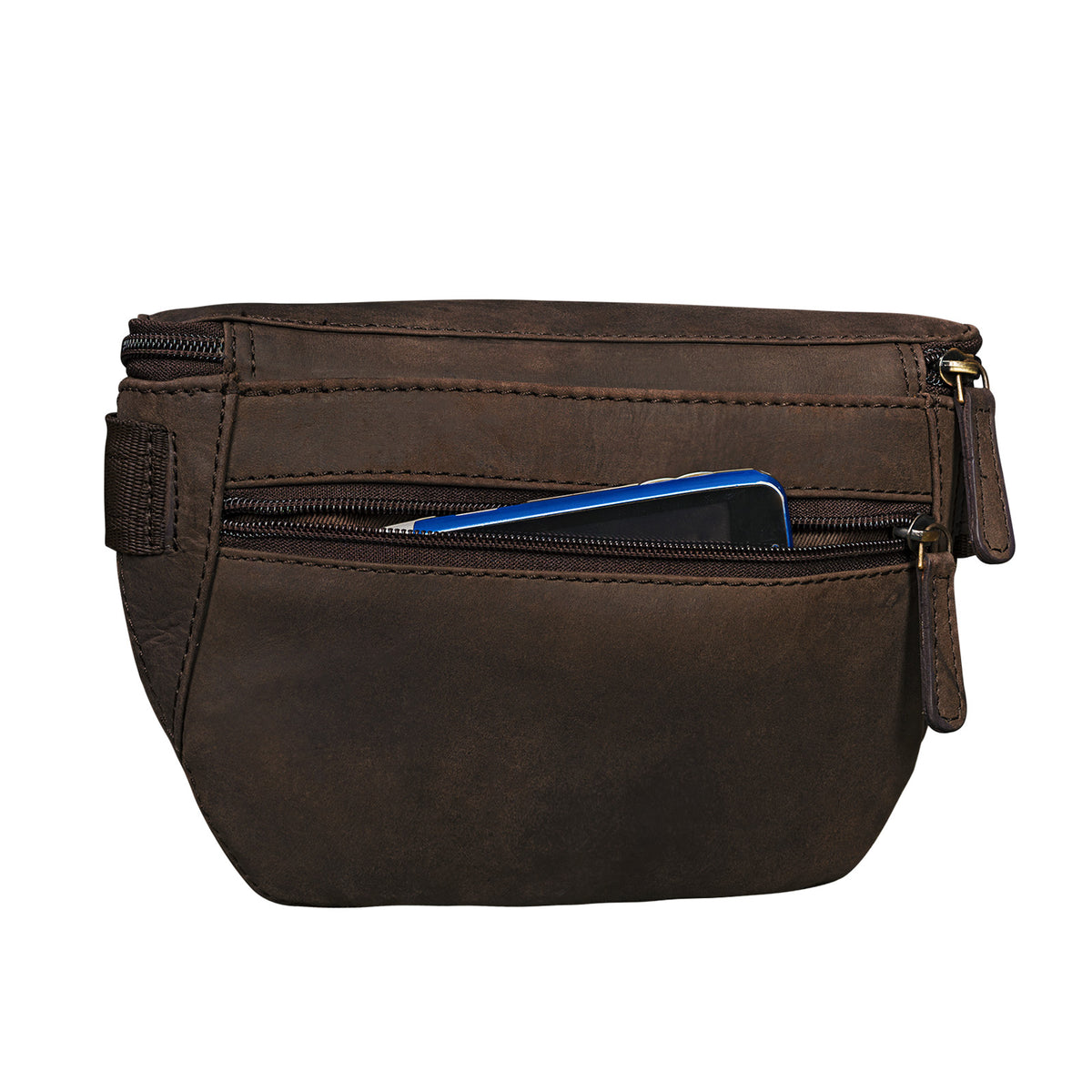 Bauchtasche groß Leder braun