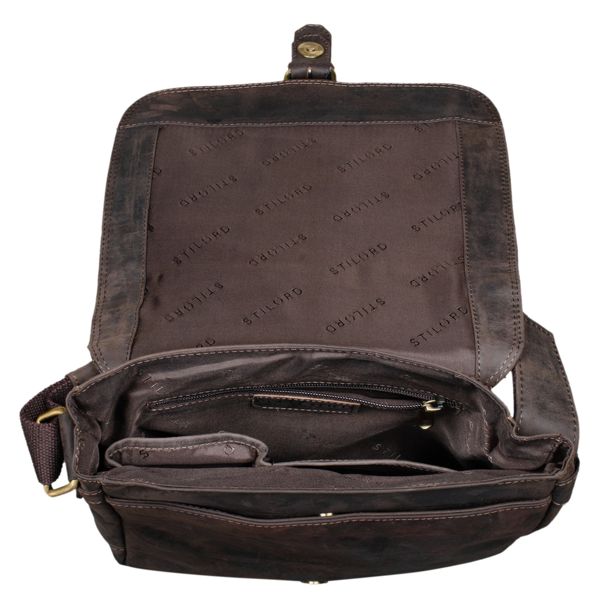 Herren Schultertasche Echtleder Vintage