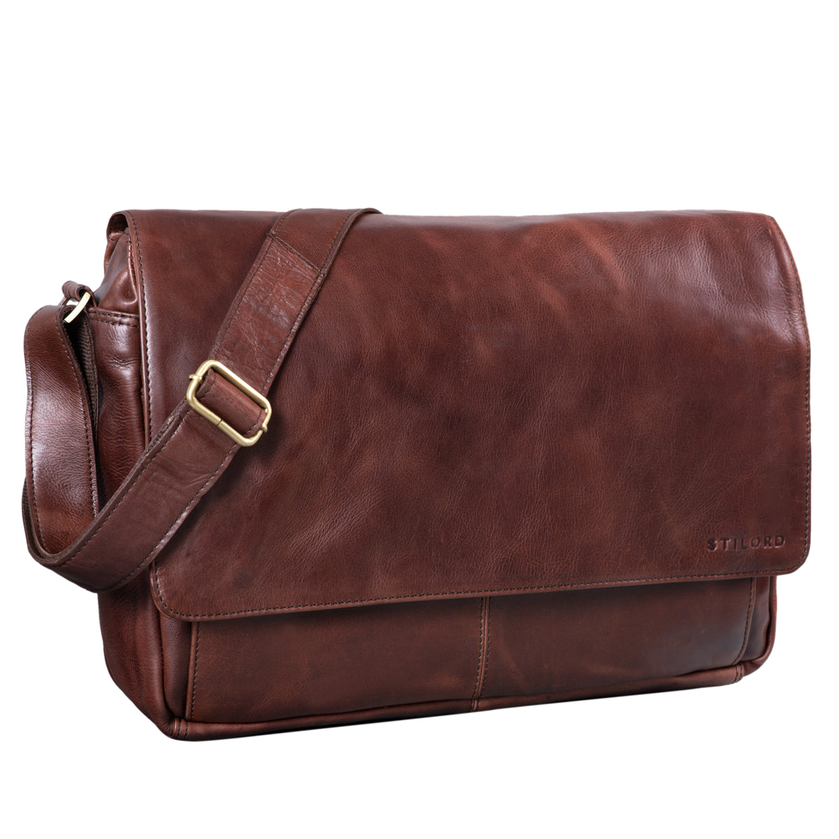 Braune Leder Aktentasche zum Umhängen Vintage