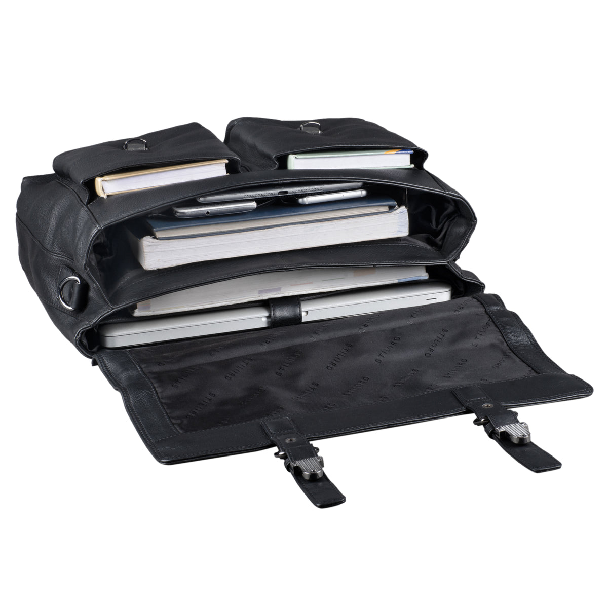 Schwarze Bürotasche Leder Herren groß