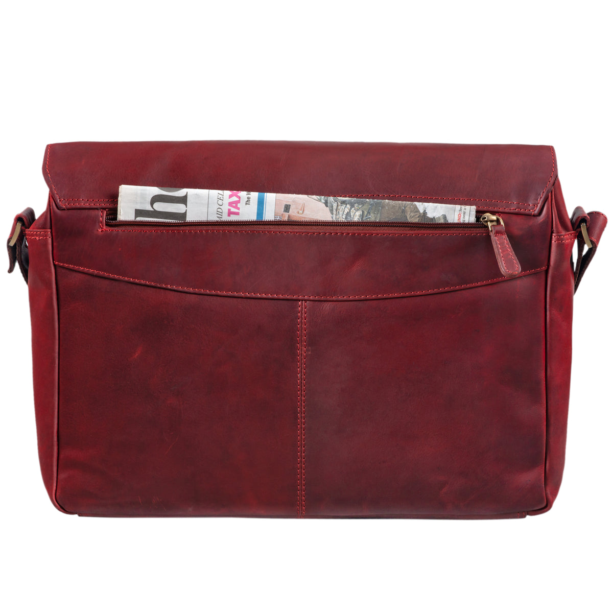 Aktentasche rot Leder