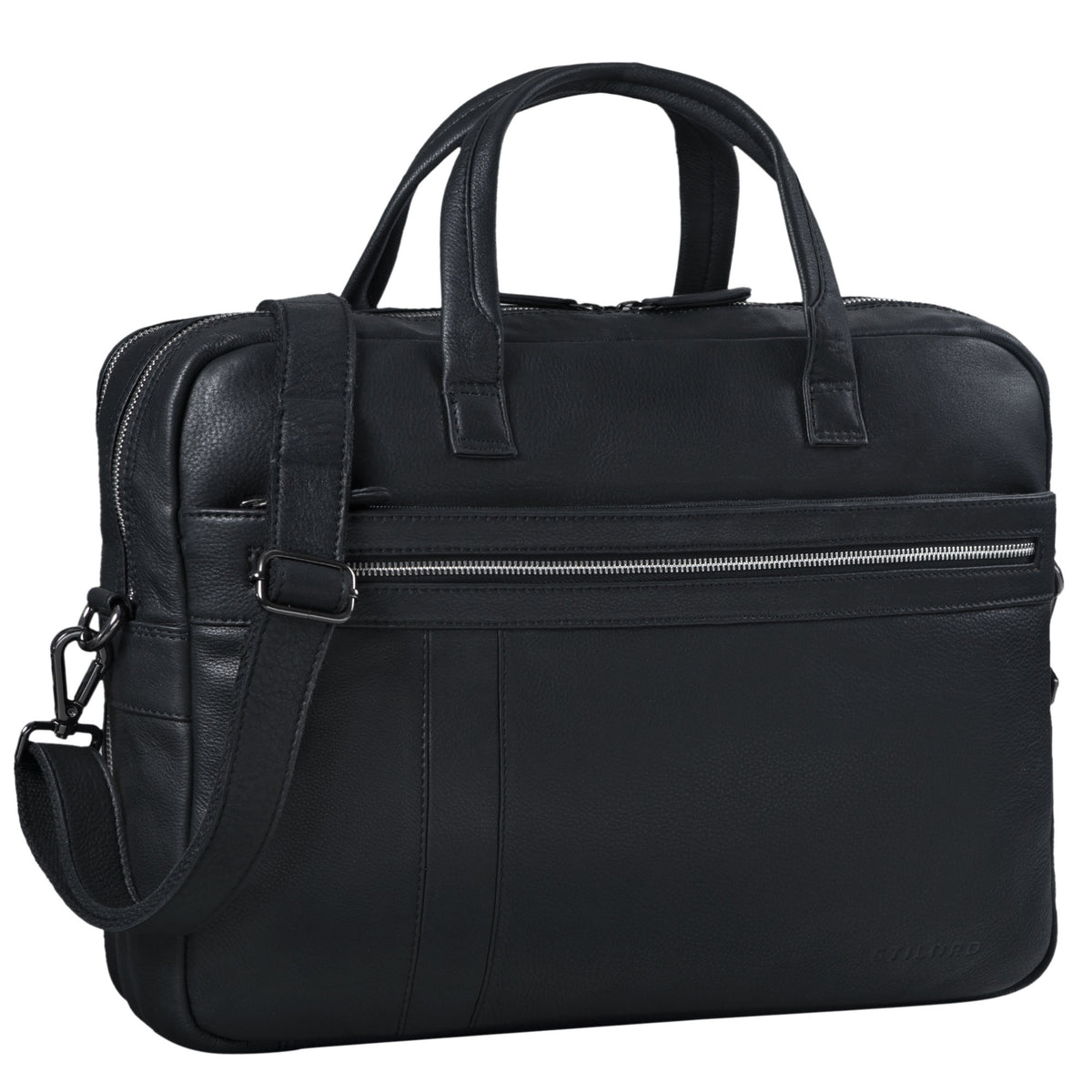 Elegante Aktentasche Leder Herren schwarz