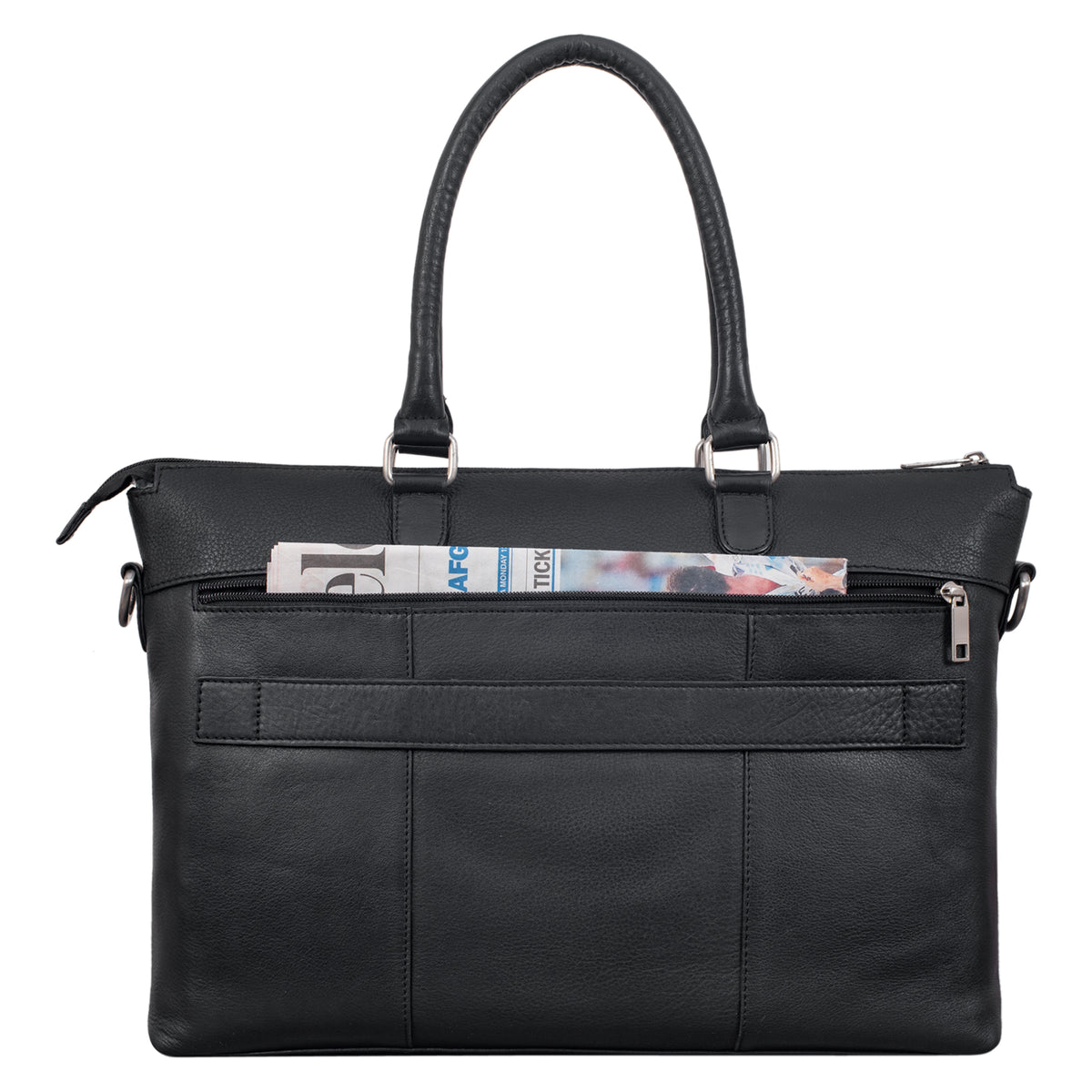 Leder Handtasche gross schwarz