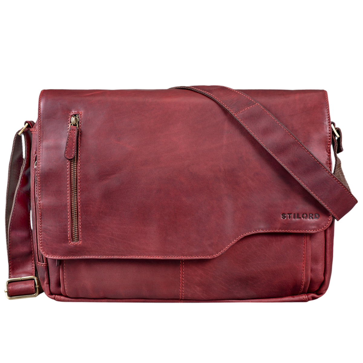 Ledertasche Umhängetasche Vintage DIN A4 rot
