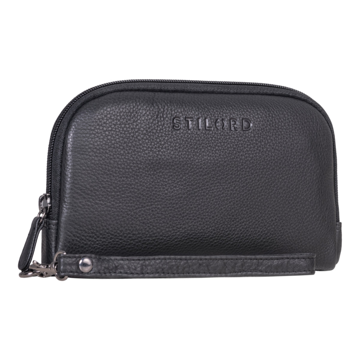 Schwarze Clutch Damen Leder