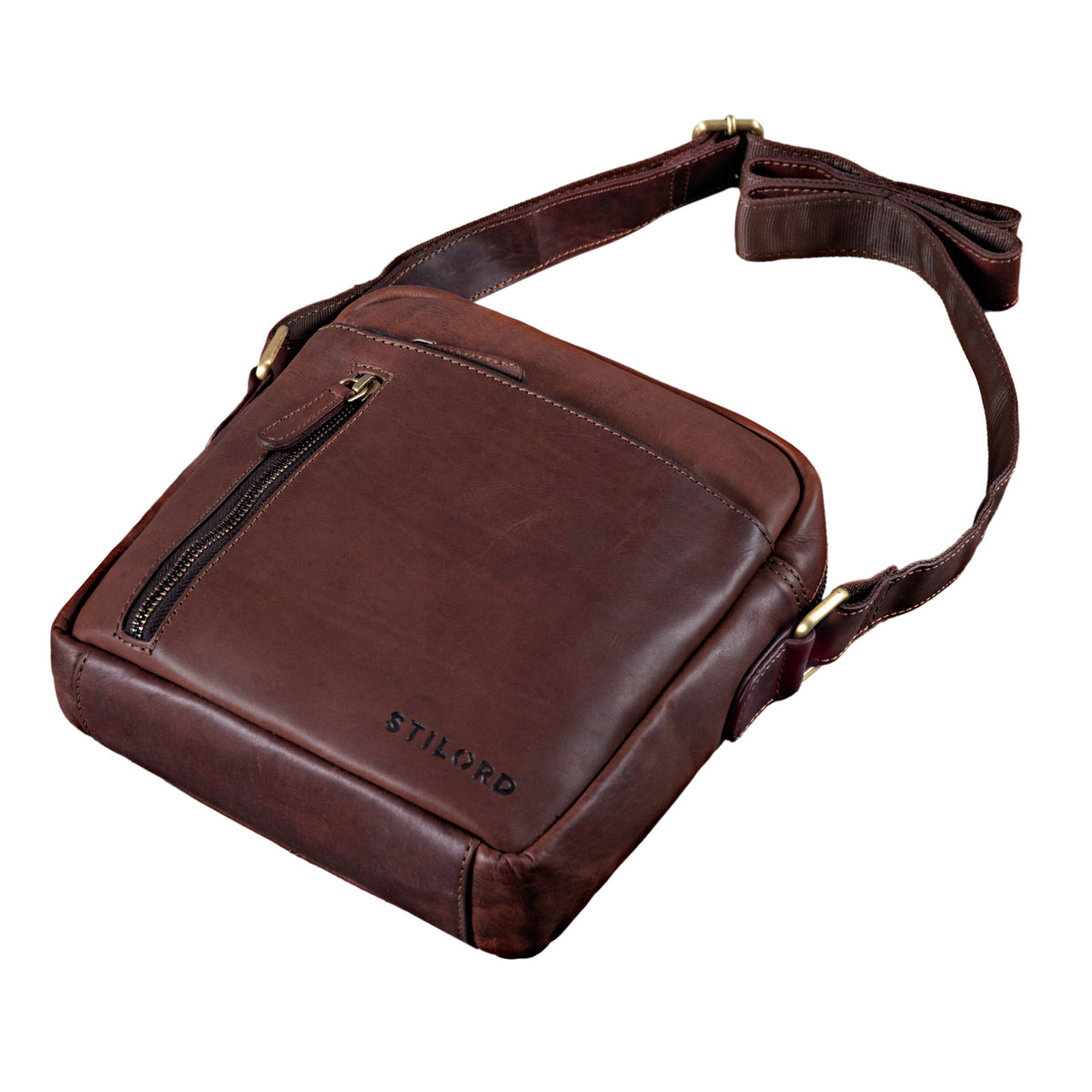 Kleine Leder Herrentasche dunkel-braun