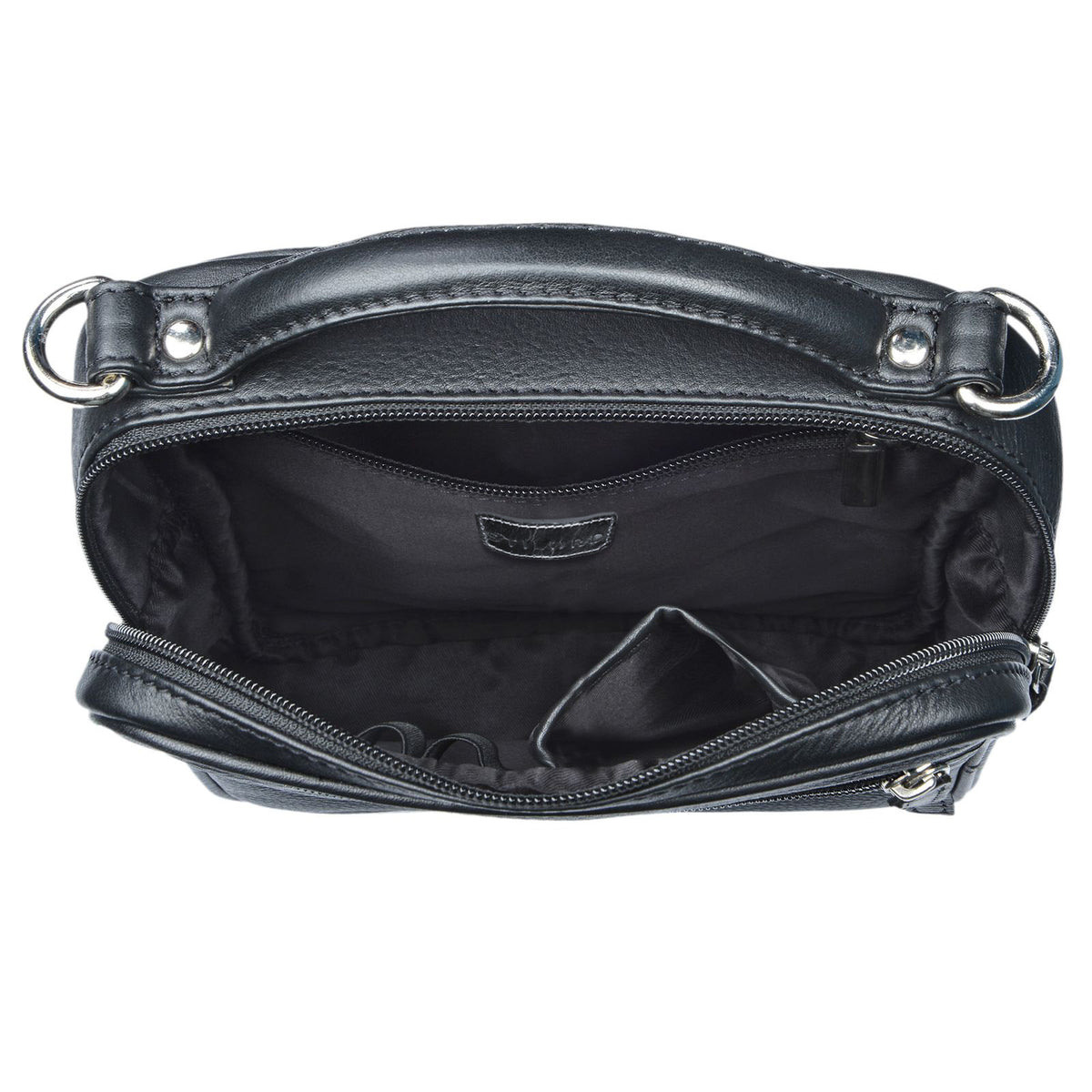Crossbody Bag Leder klein schwarz