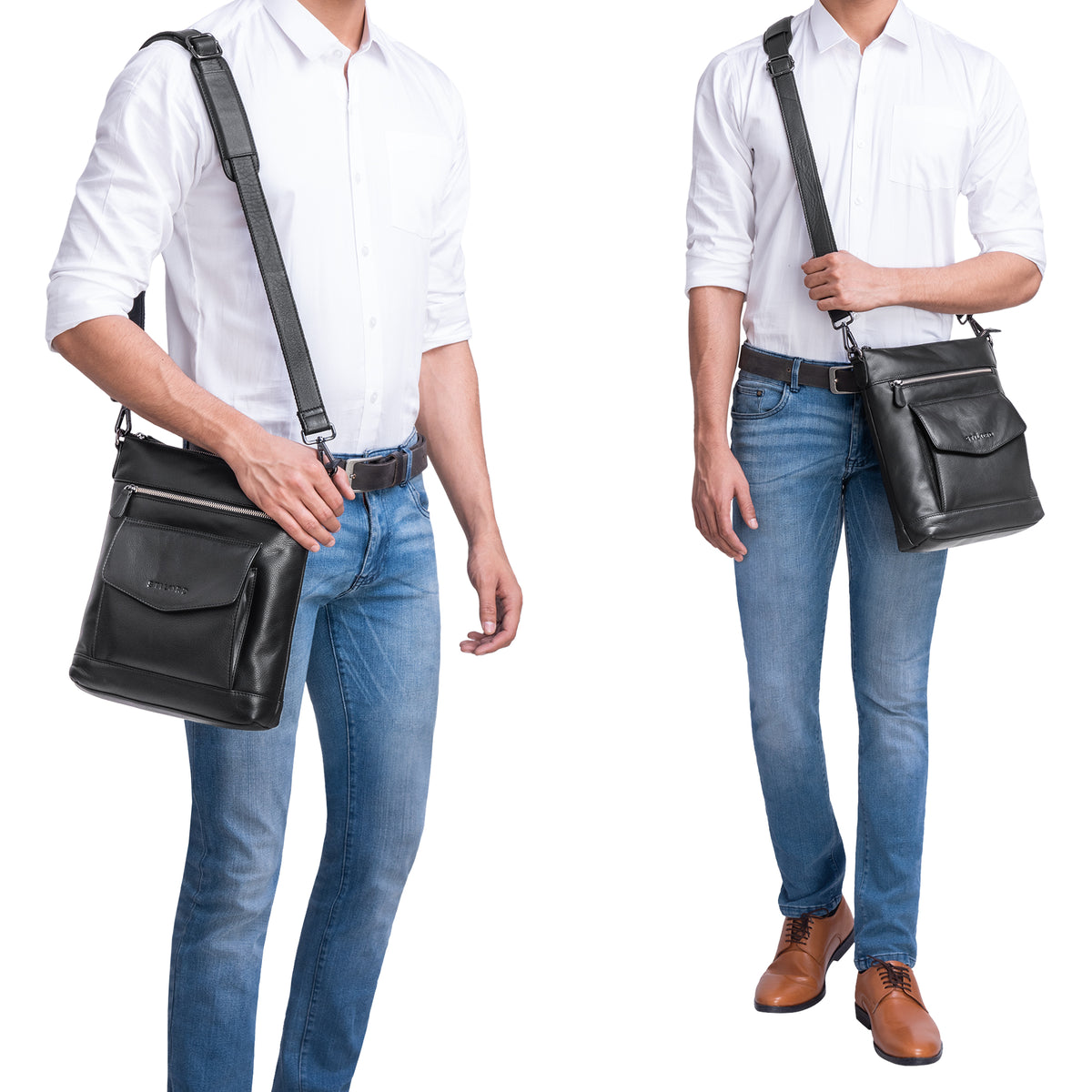 Crossbody Bag schwarzes Leder