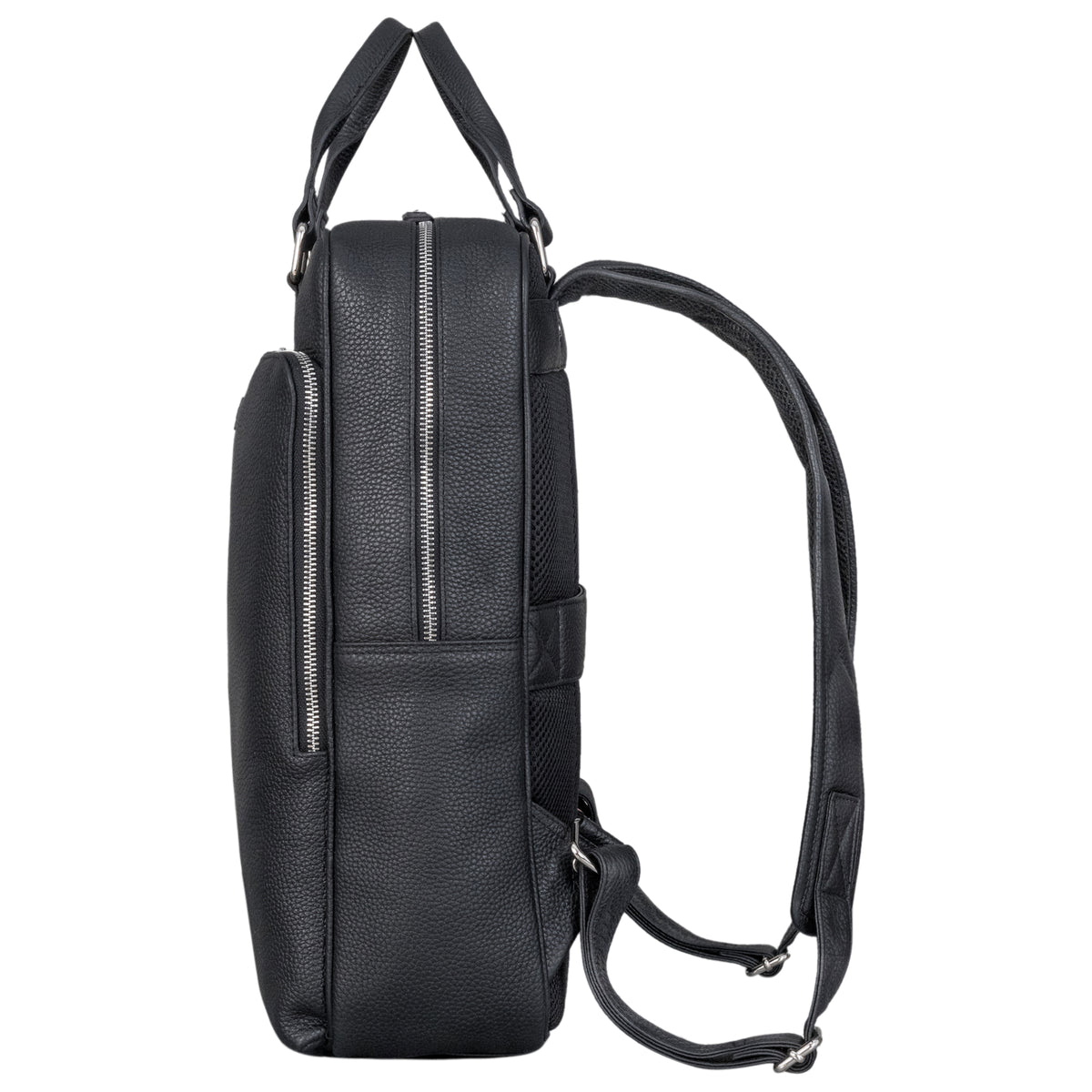 Großer Laptoprucksack Schwarz mit stilvollen Henkeln