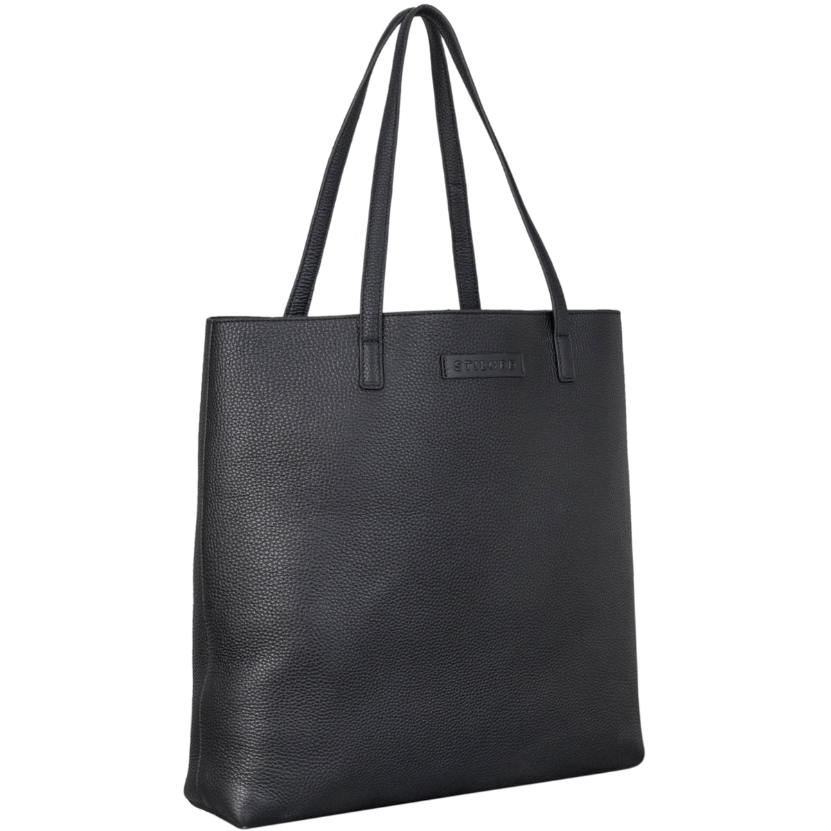 Damen Handtasche mittel Groß schwarz Glattleder