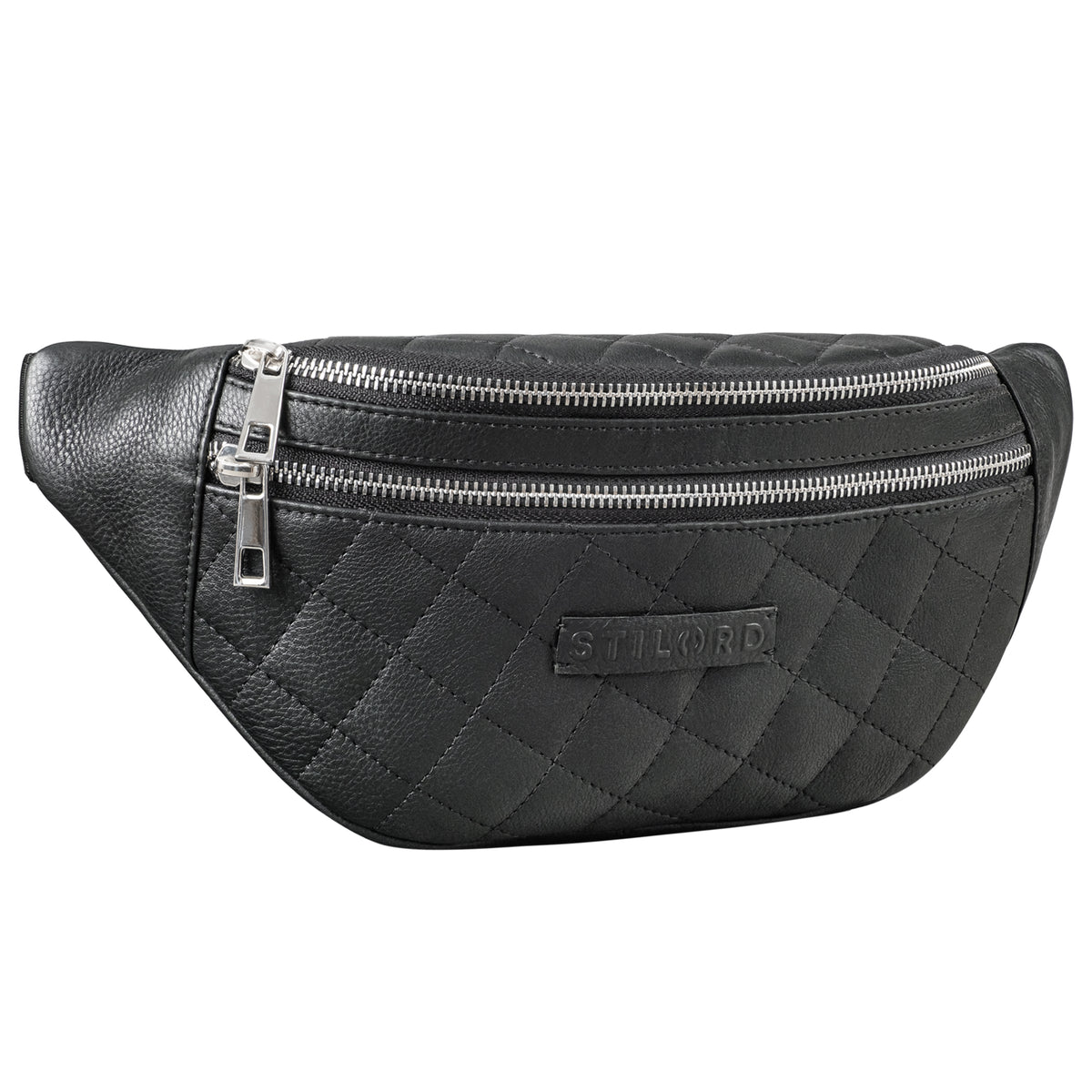 Bauchtasche Leder Herren Damen schwarz