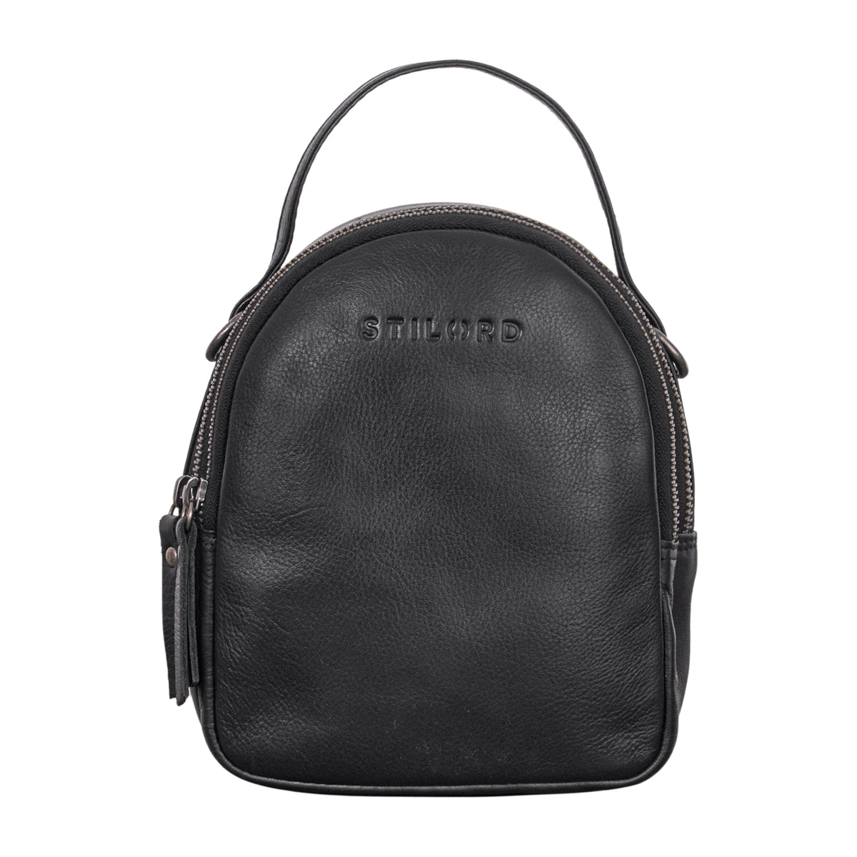 Leder rucksack tasche damen schwarz