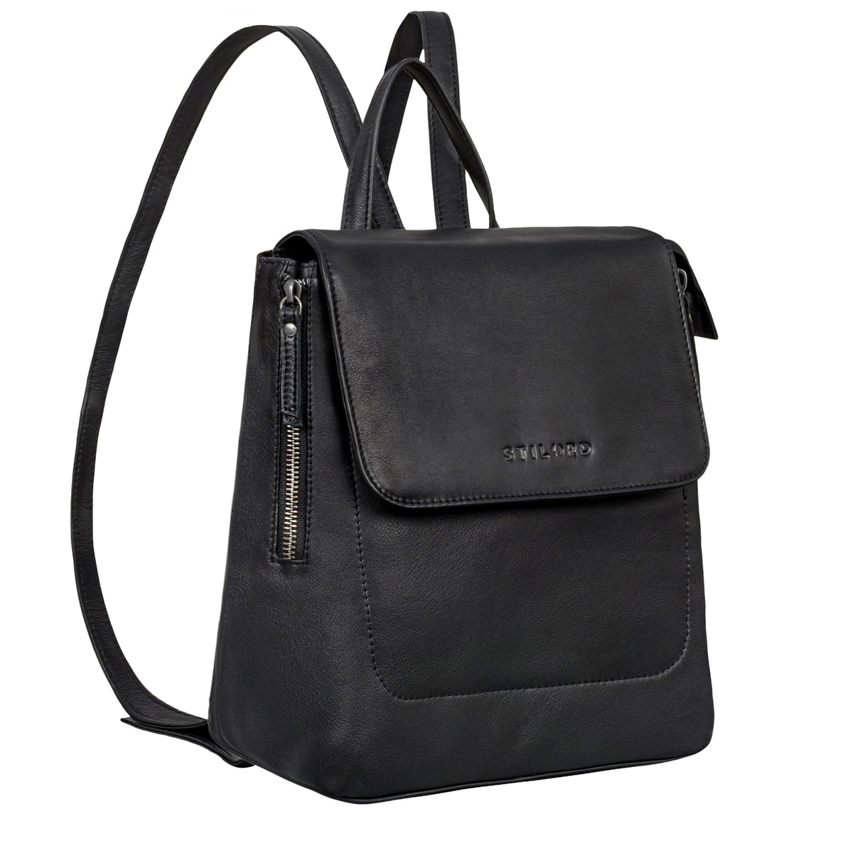 Tagesrucksack klein in Echtleder schwarz