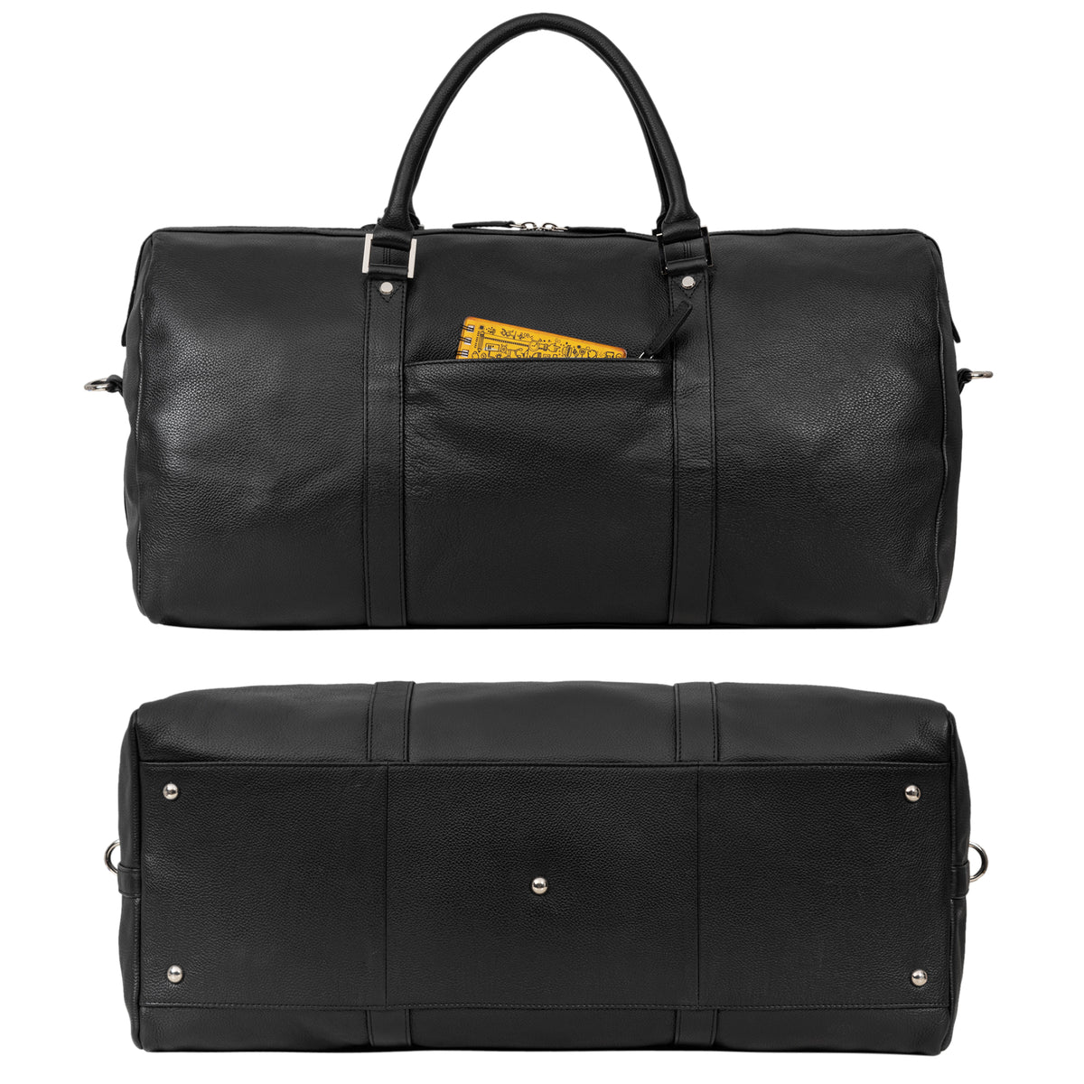 Reisetasche Echt Leder schwarz