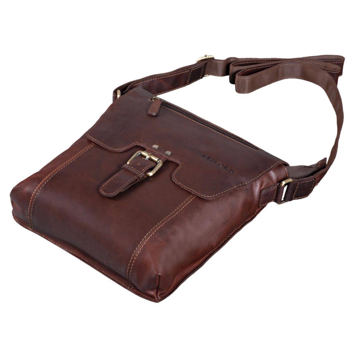 Leder Messenger Bag klein