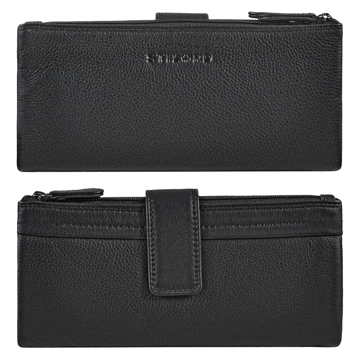 Portemonnaie Damen Leder schwarz