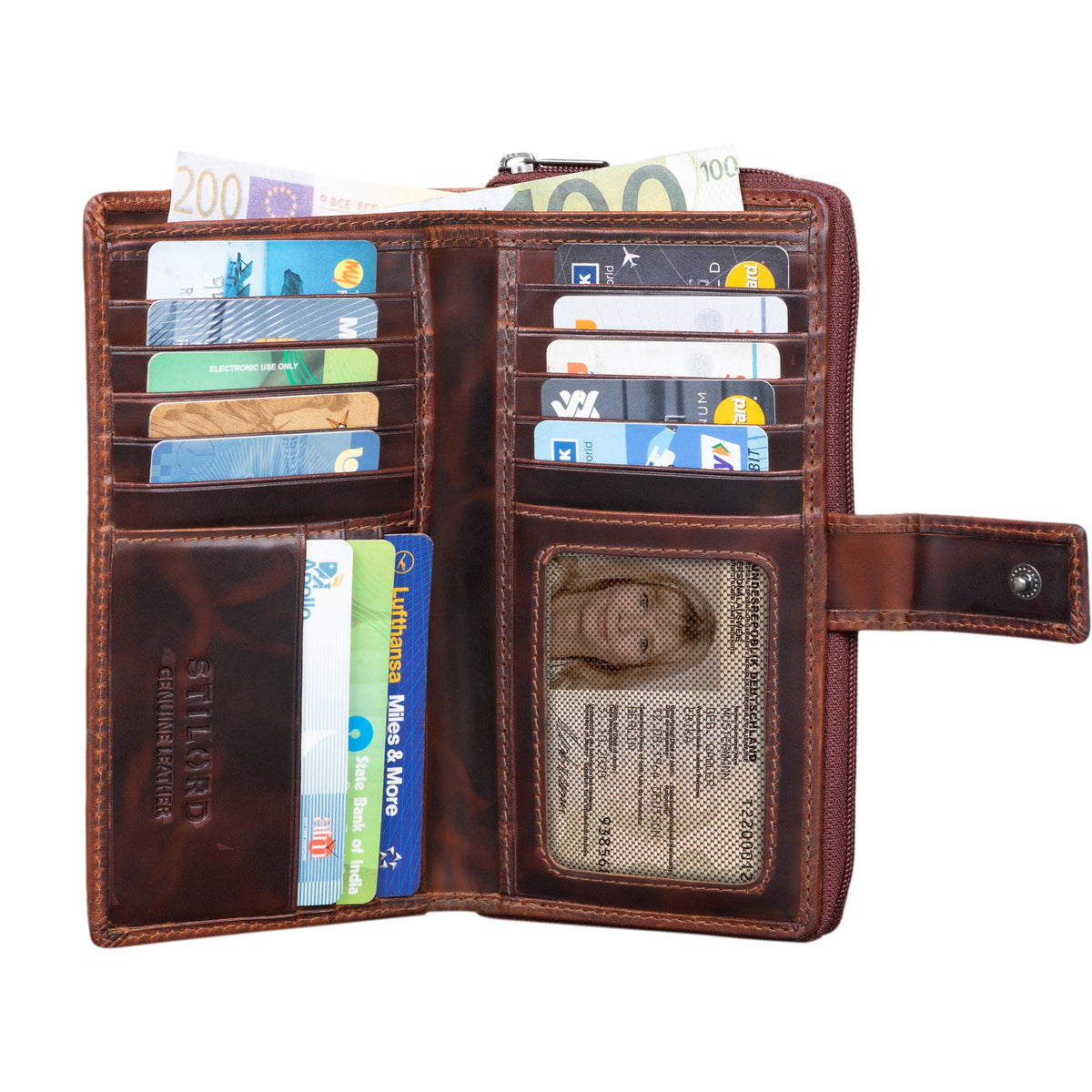 Portemonnaie Herren Damen Leder