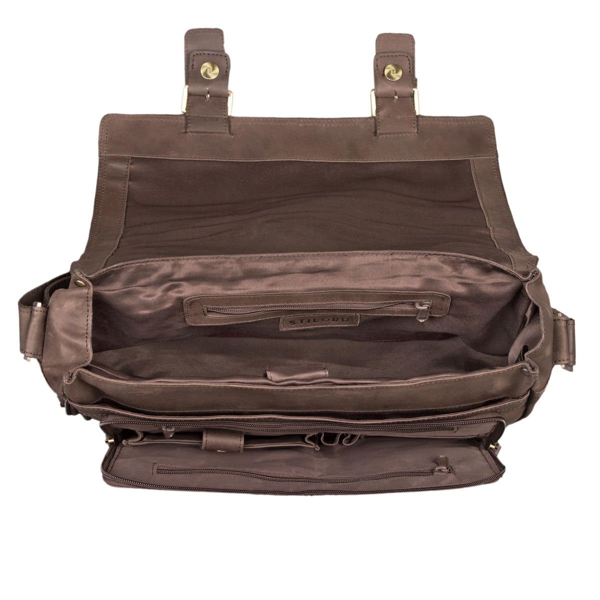 Klassische Lehrertasche Herren Retro dunkelbraun