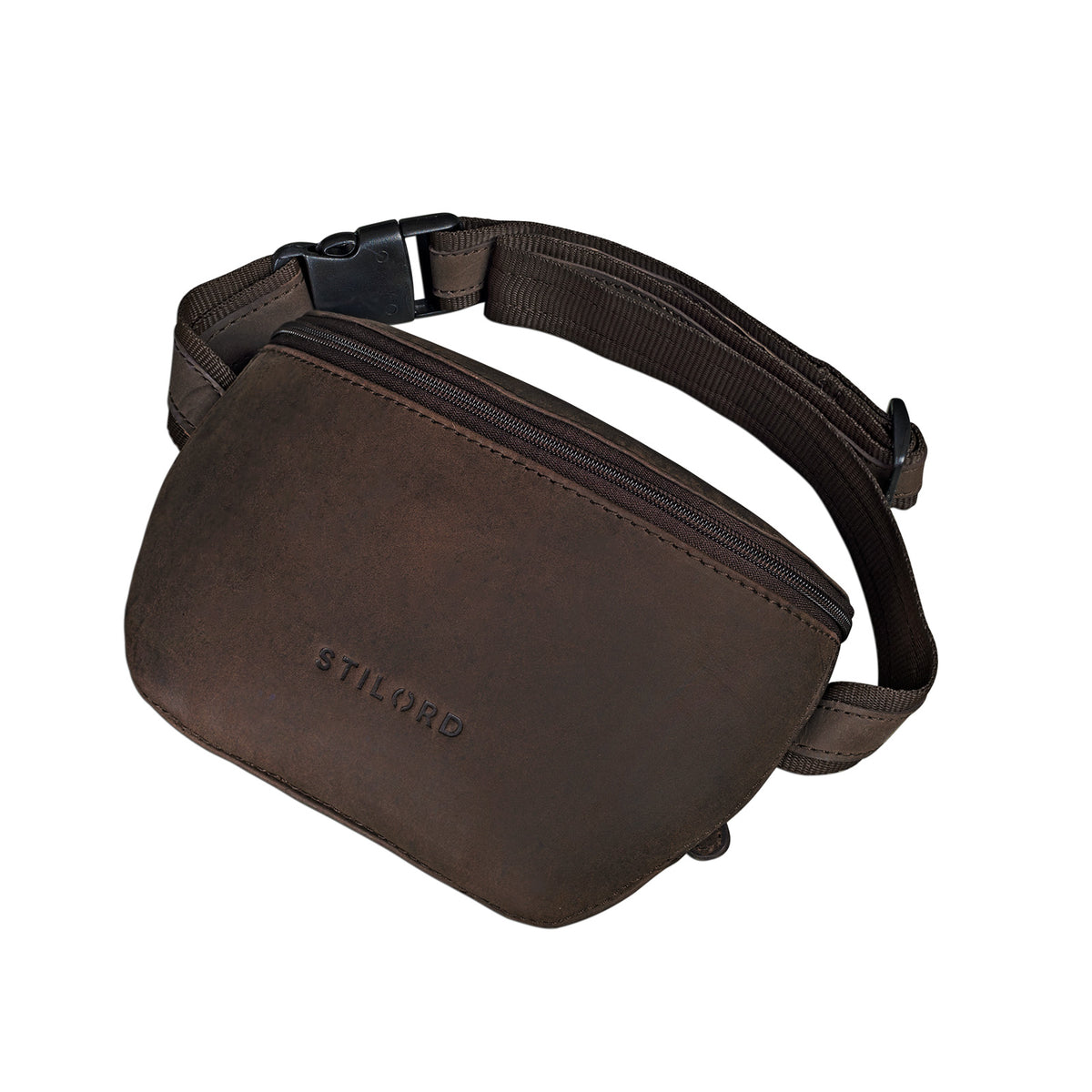 Leder Gürtel-Tasche Vintage dunkel braun