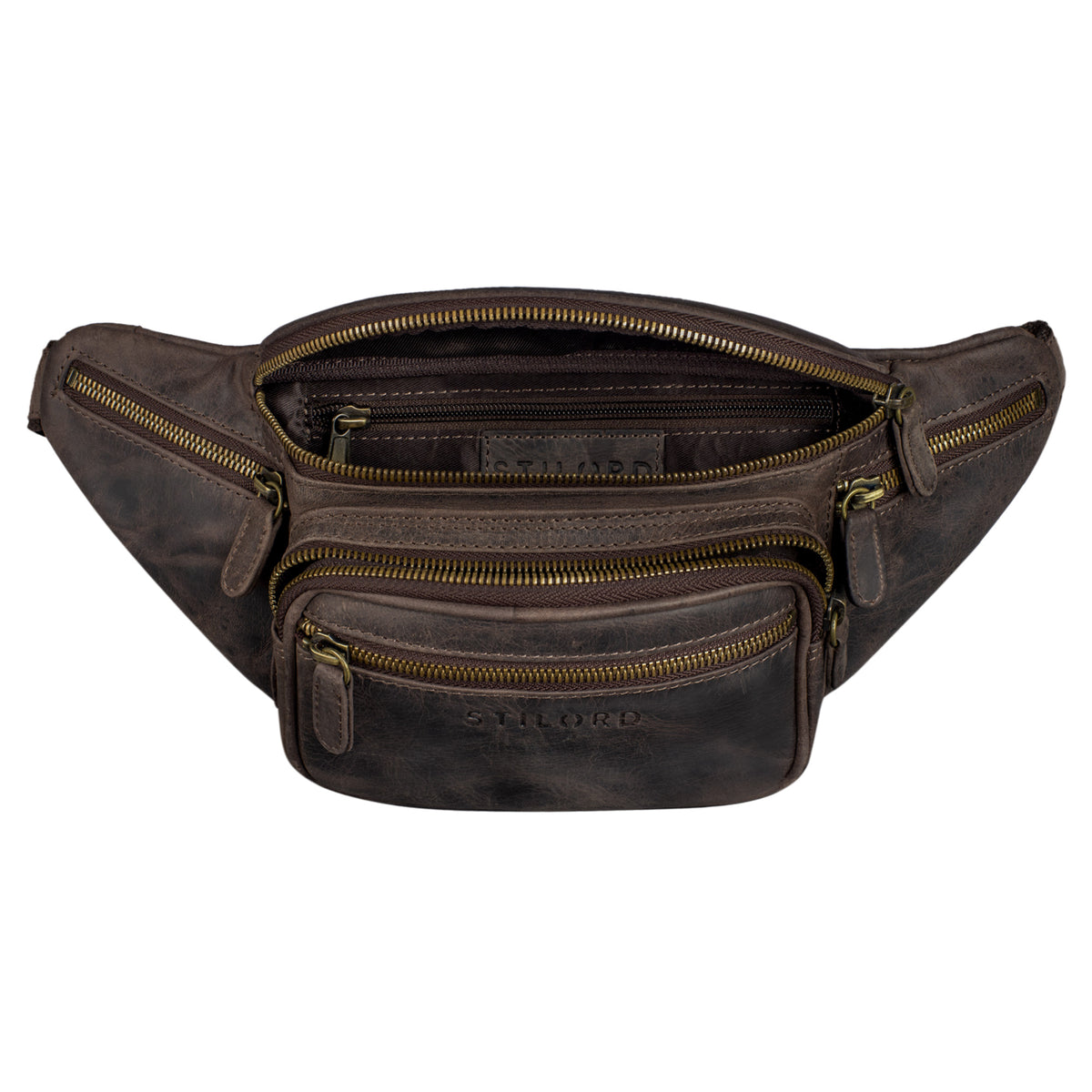 Braune Leder Gürteltasche Vintage XL
