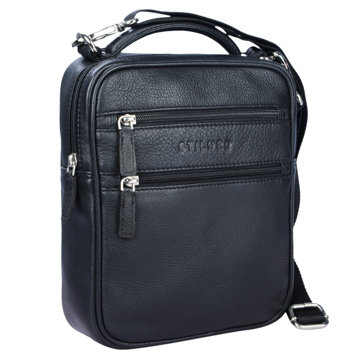 Herrenhandtasche Leder schwarz
