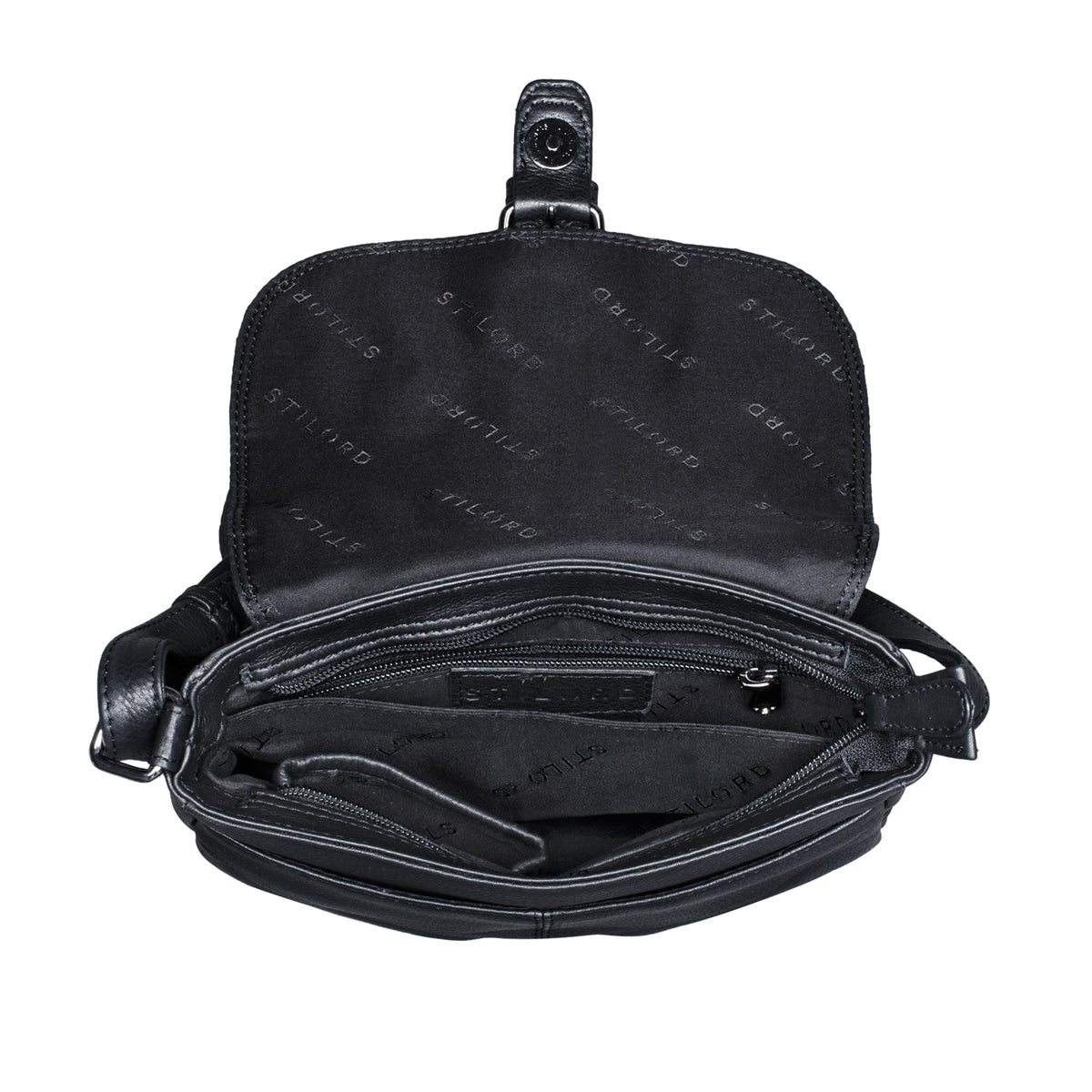 Schwarze Handtasche Leder