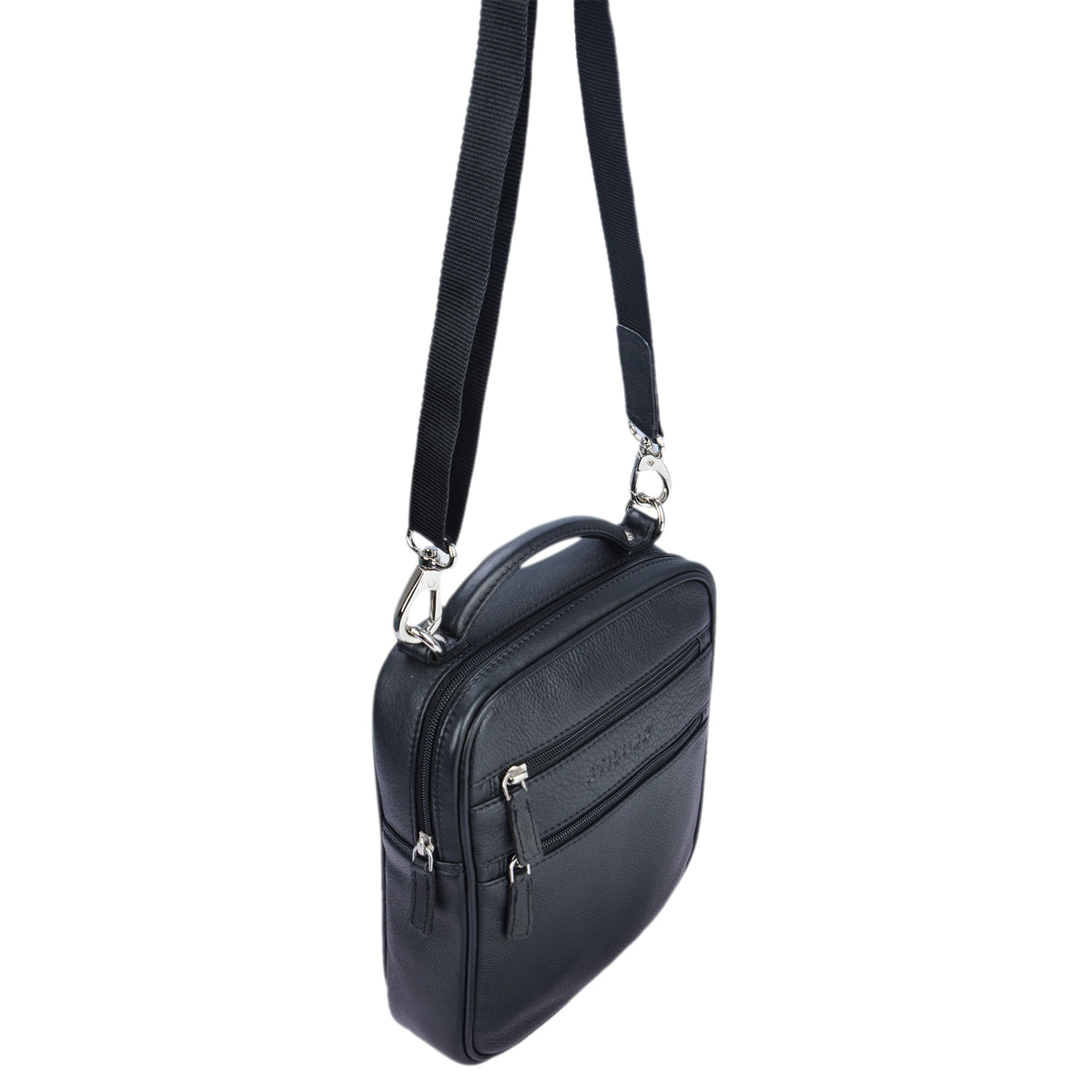 Lederhandtasche Herren schwarz