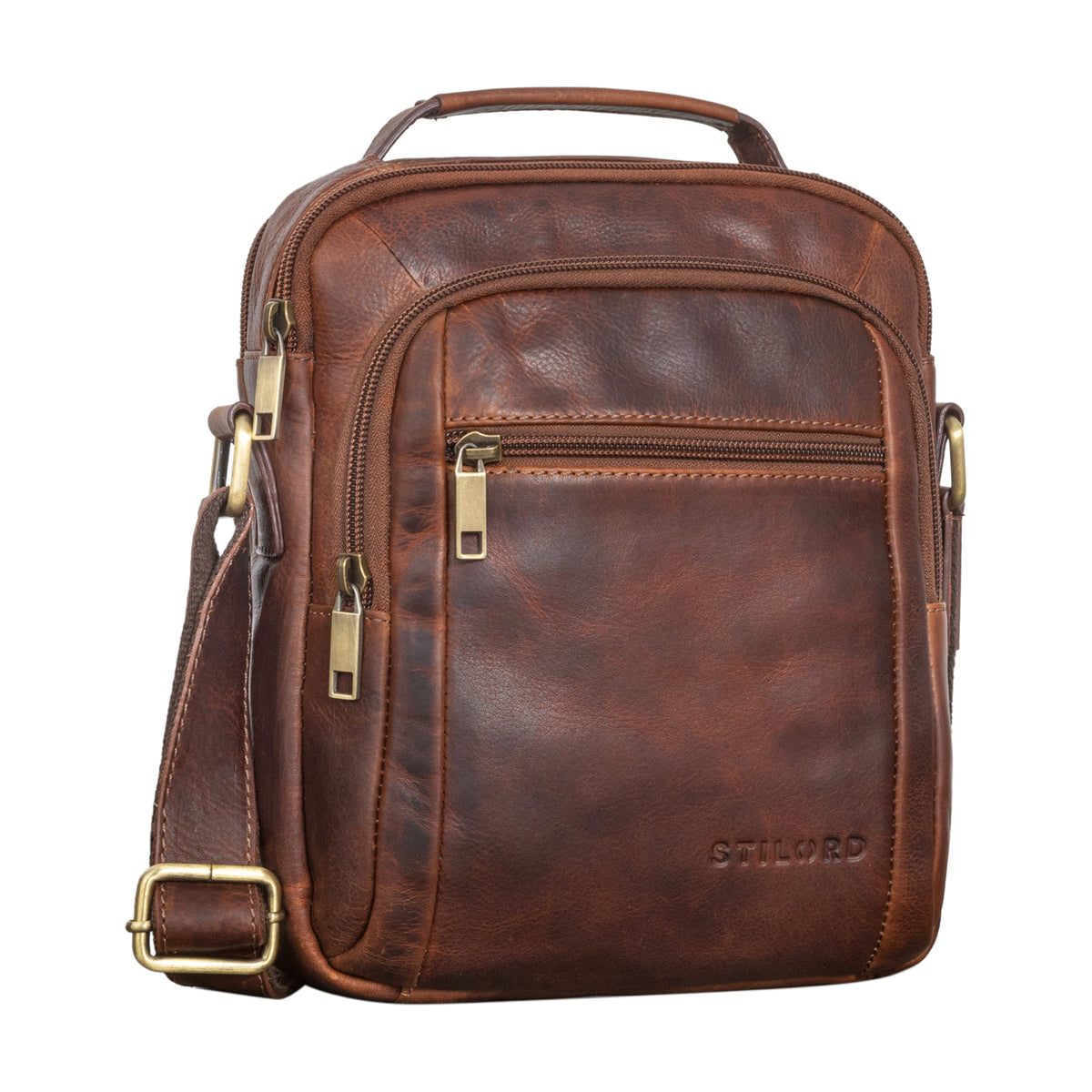 Leder Tasche Herren klein braun