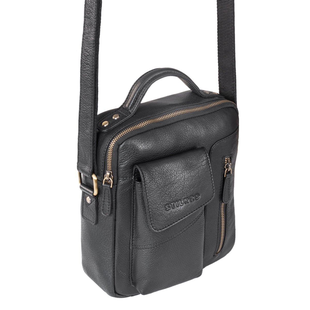 Schwarze Herrentasche zum Umhängen