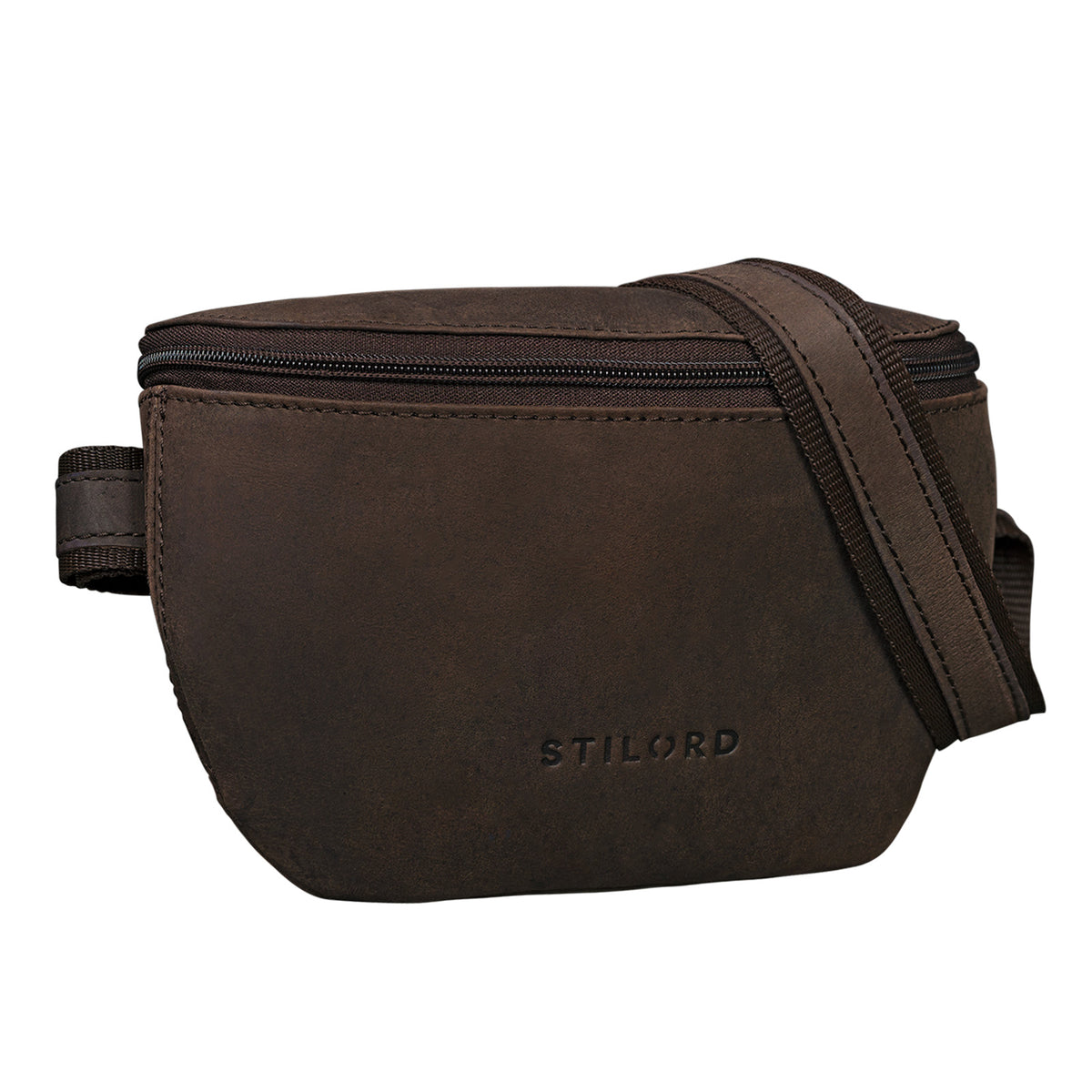Vintage Hüfttasche dunkel-braun Leder