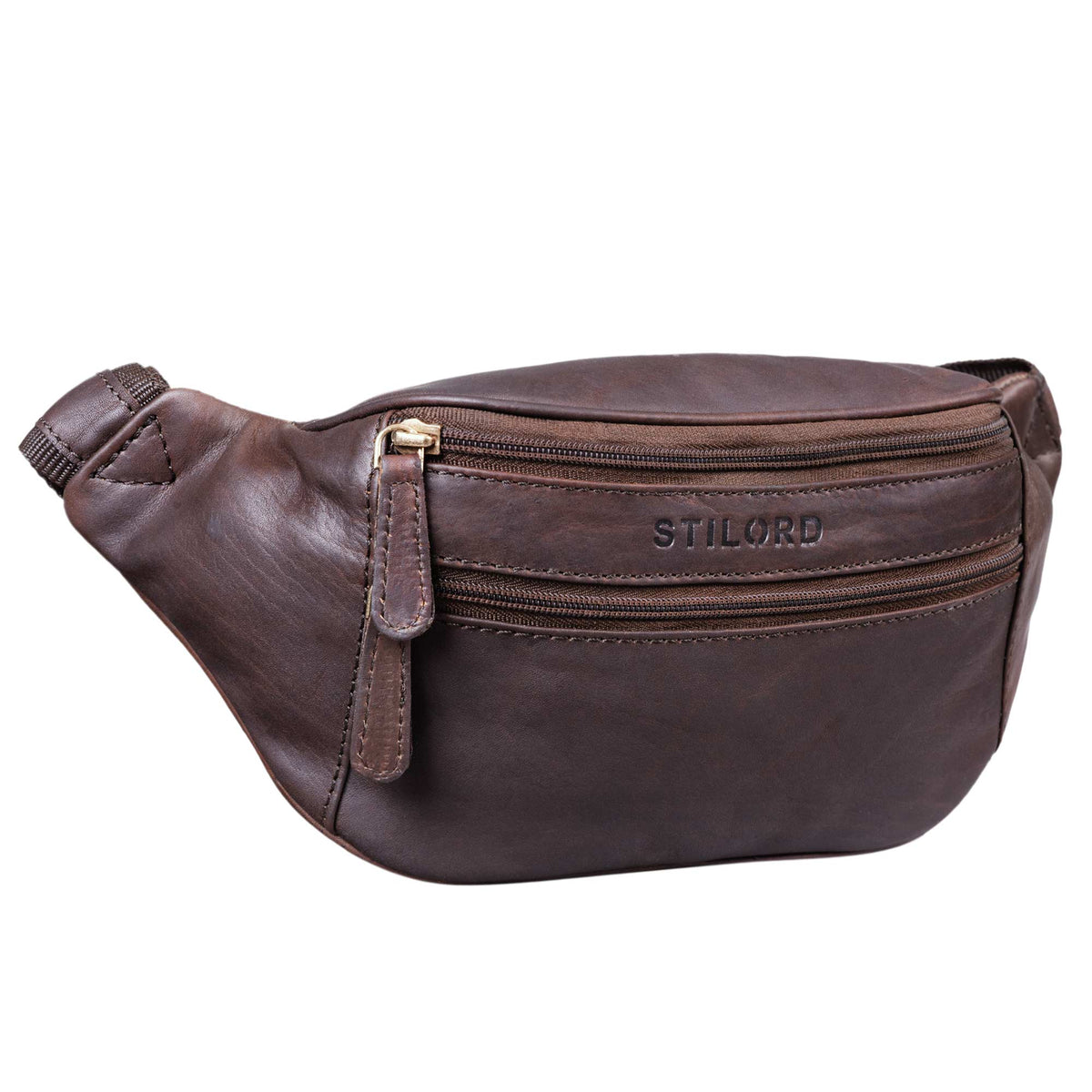 Herren Bauchtasche Leder braun