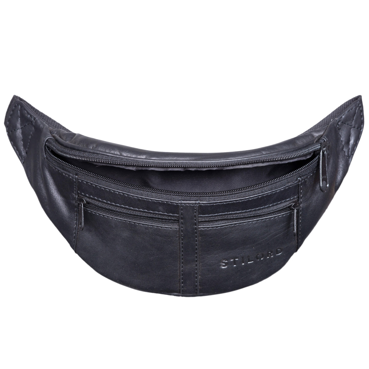 schwarze Leder Hüfttasche