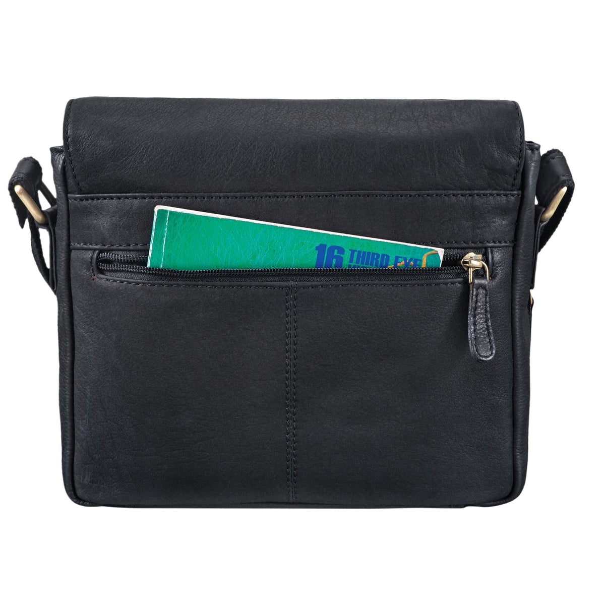 Crossbody Bag echtes Leder schwarz