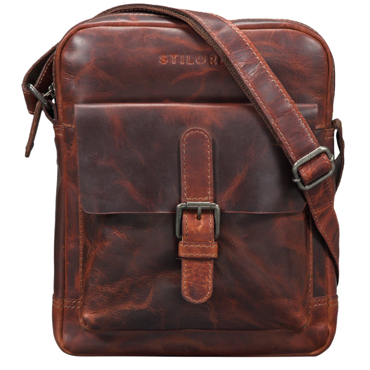 Herrentasche klein Vintage Leder braun