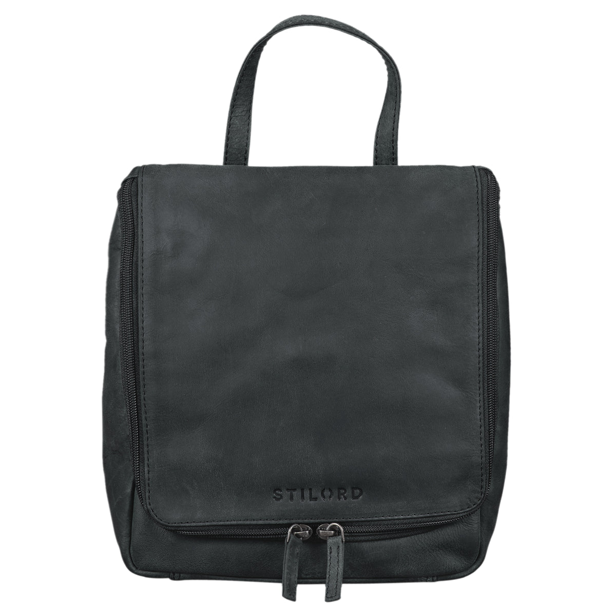 schminktasche Leder schwarz