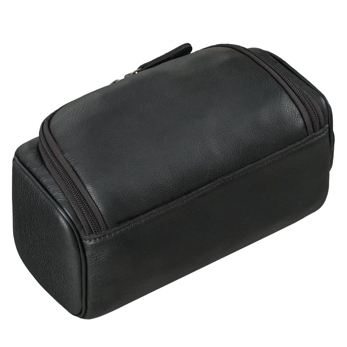 Kulturbeutel Damen schwarz Leder