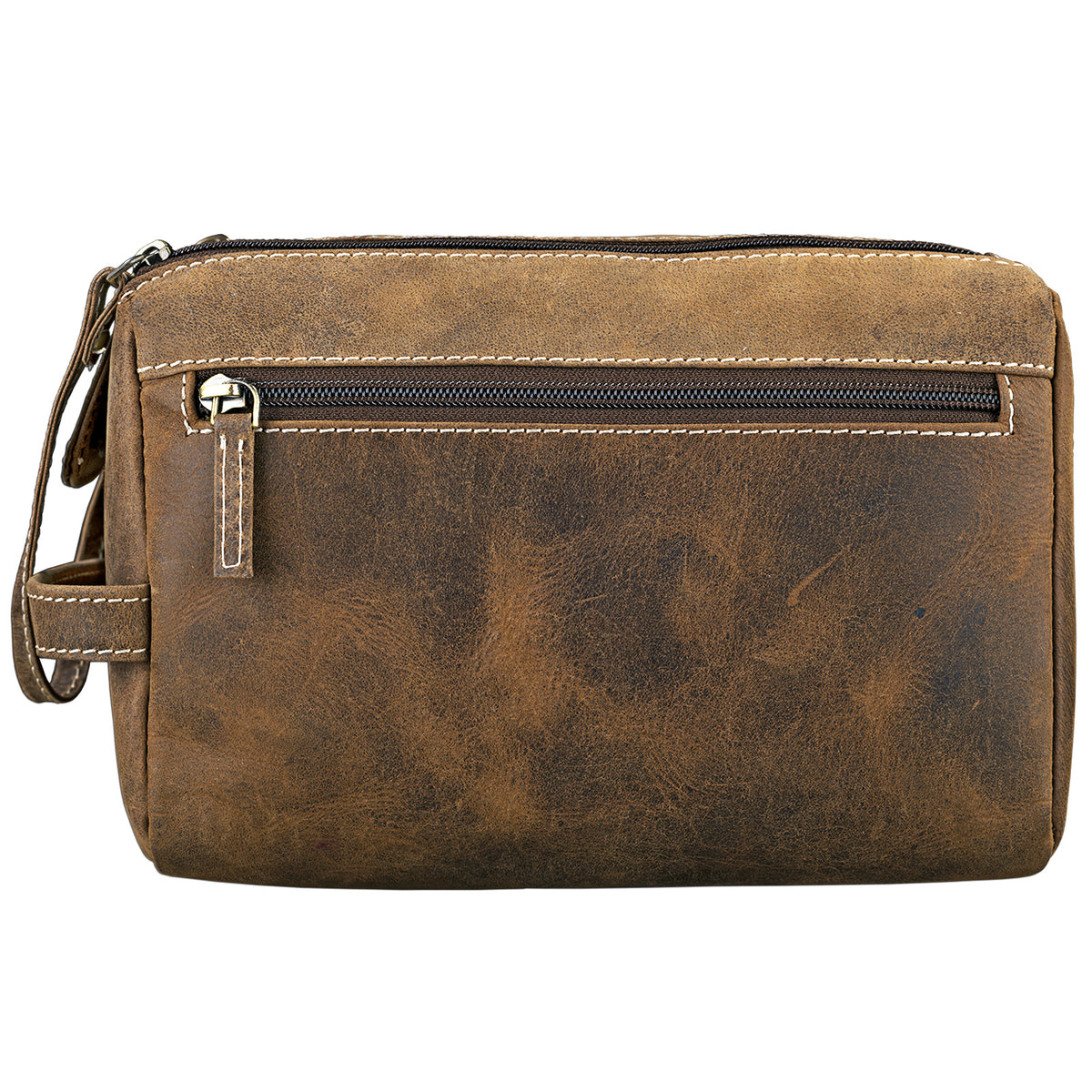 Große Waschtasche aus echtem Leder