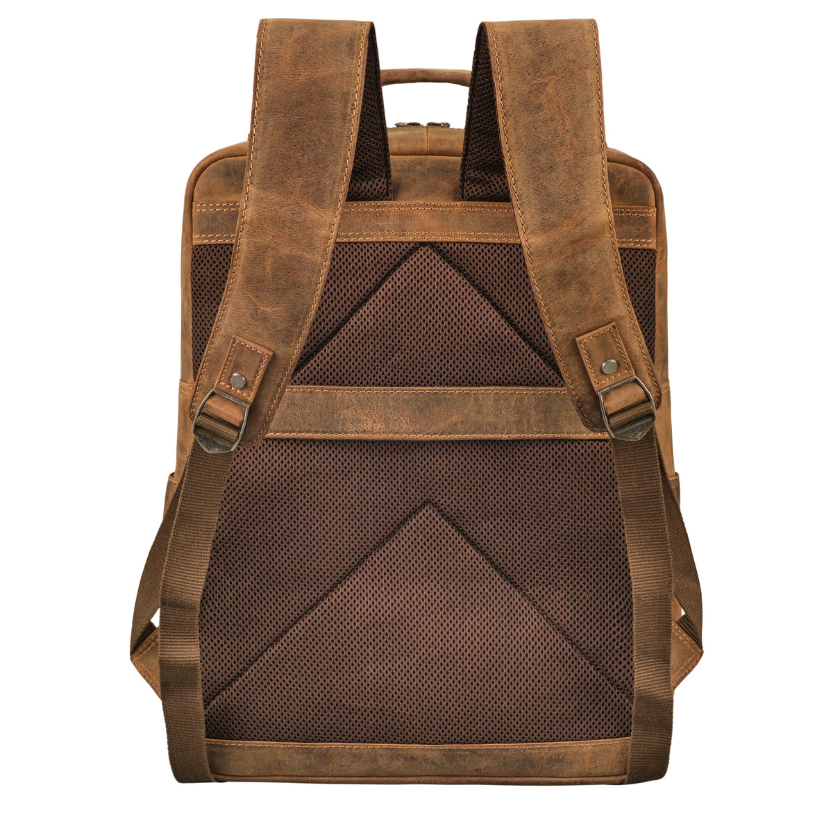Vintage Arbeitsrucksack Leder braun mit Trolley-Halterung