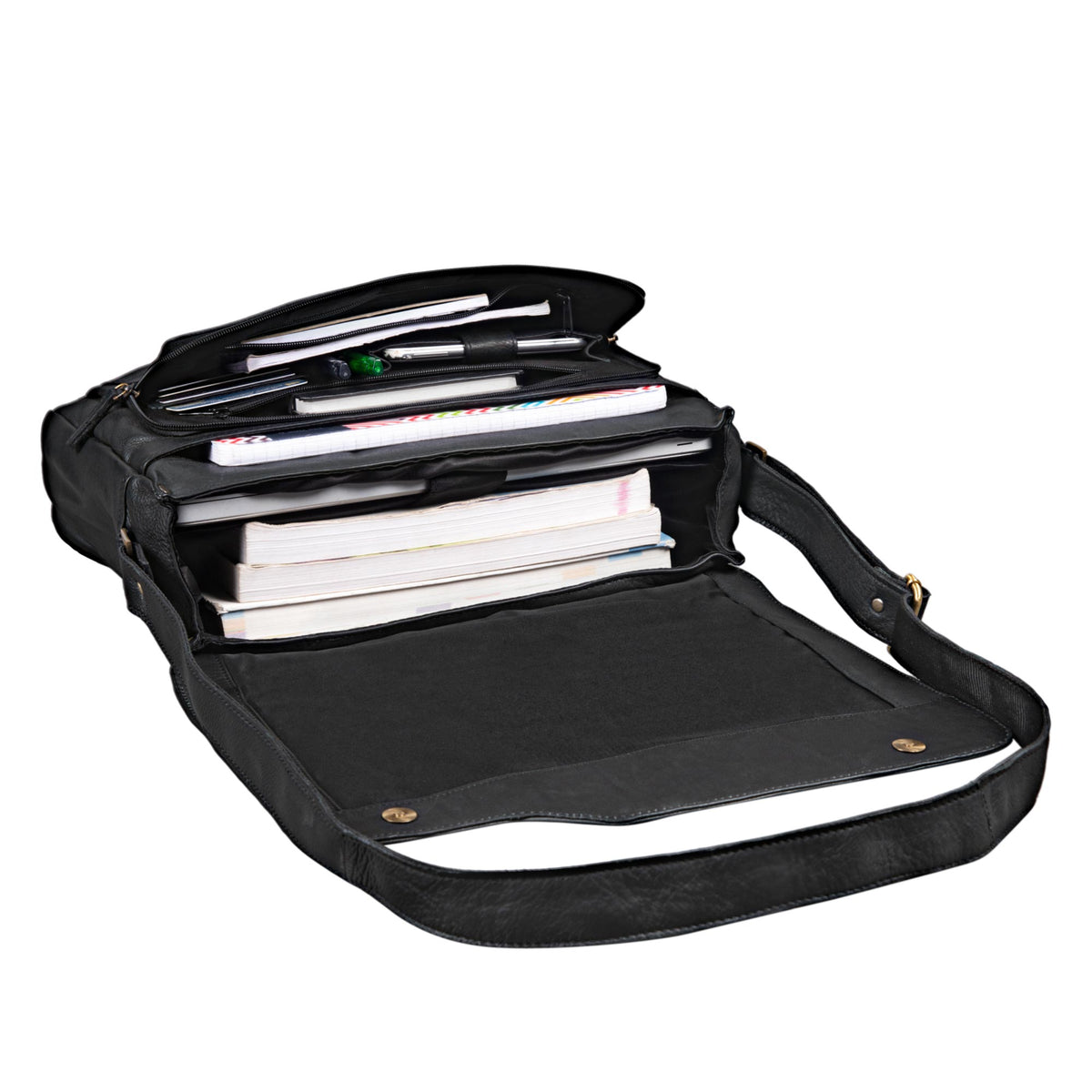Männertasche Damentasche Leder schwarz