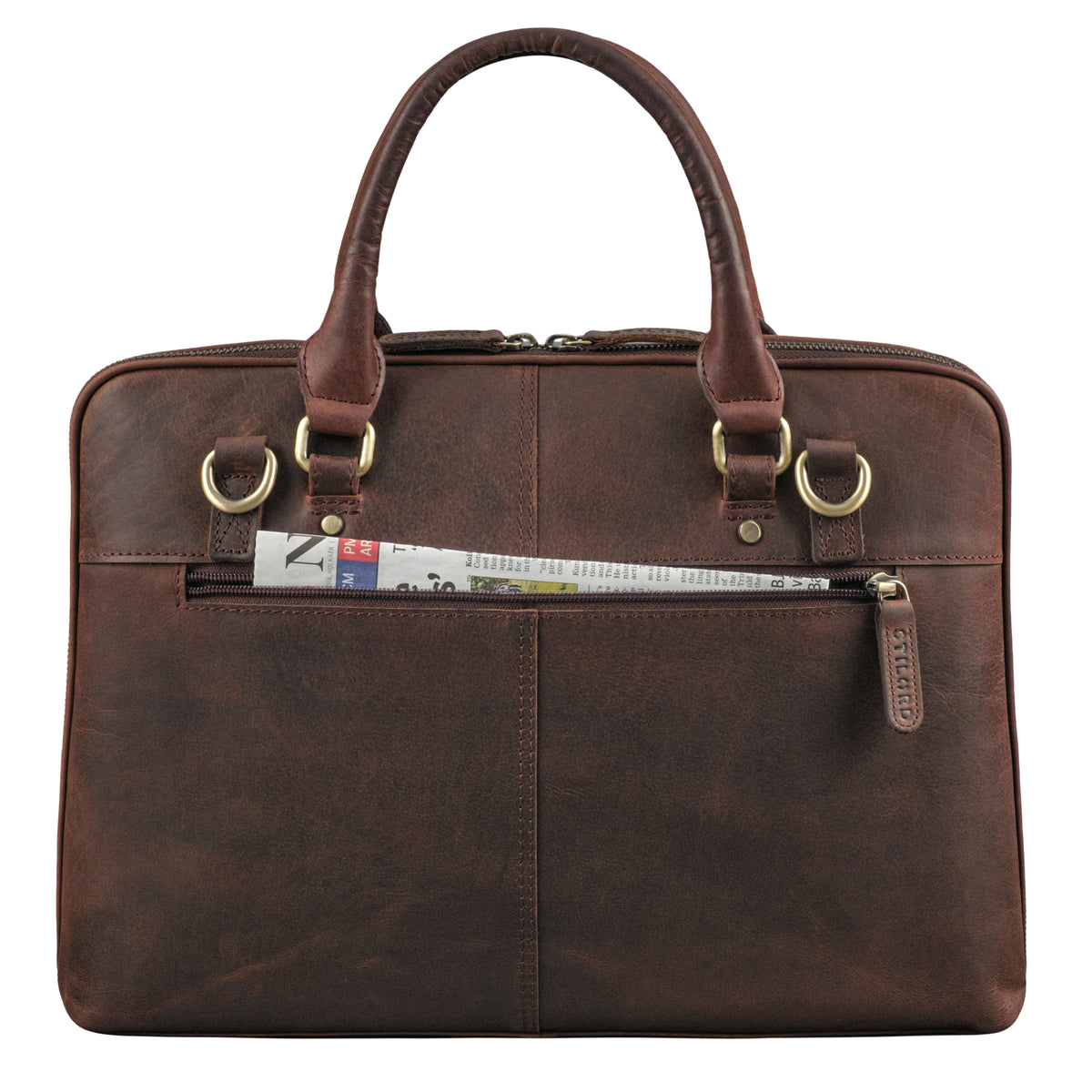 Laptoptasche aus Leder in braun