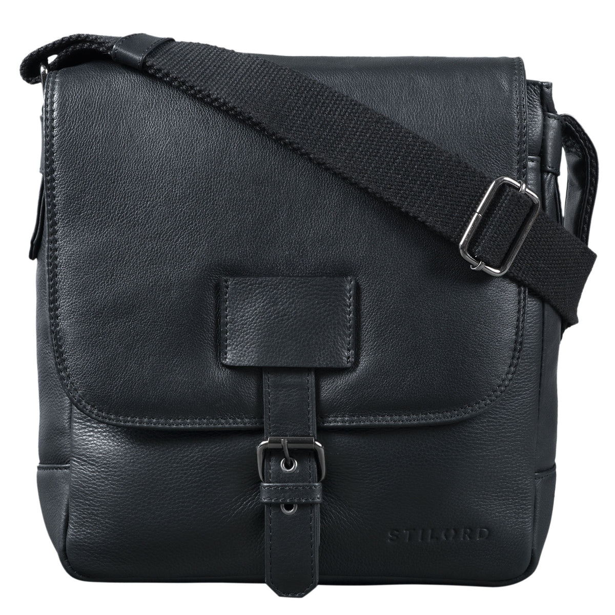 Herrentasche Cross Over Leder schwarz