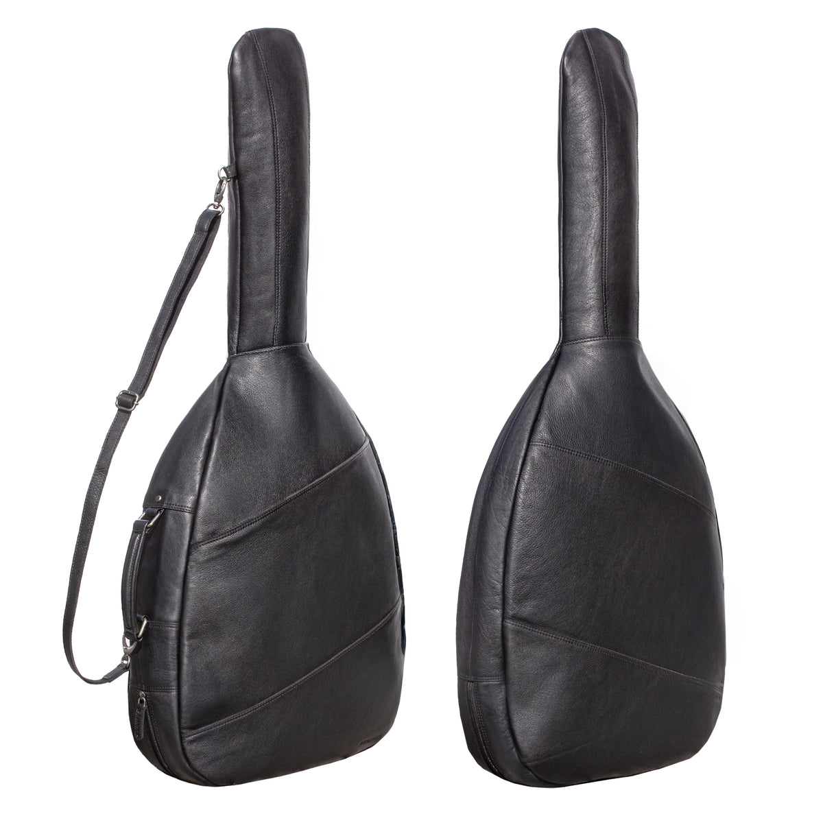 Echtleder Gitarrentasche schwarz für 4/4 Gitarren