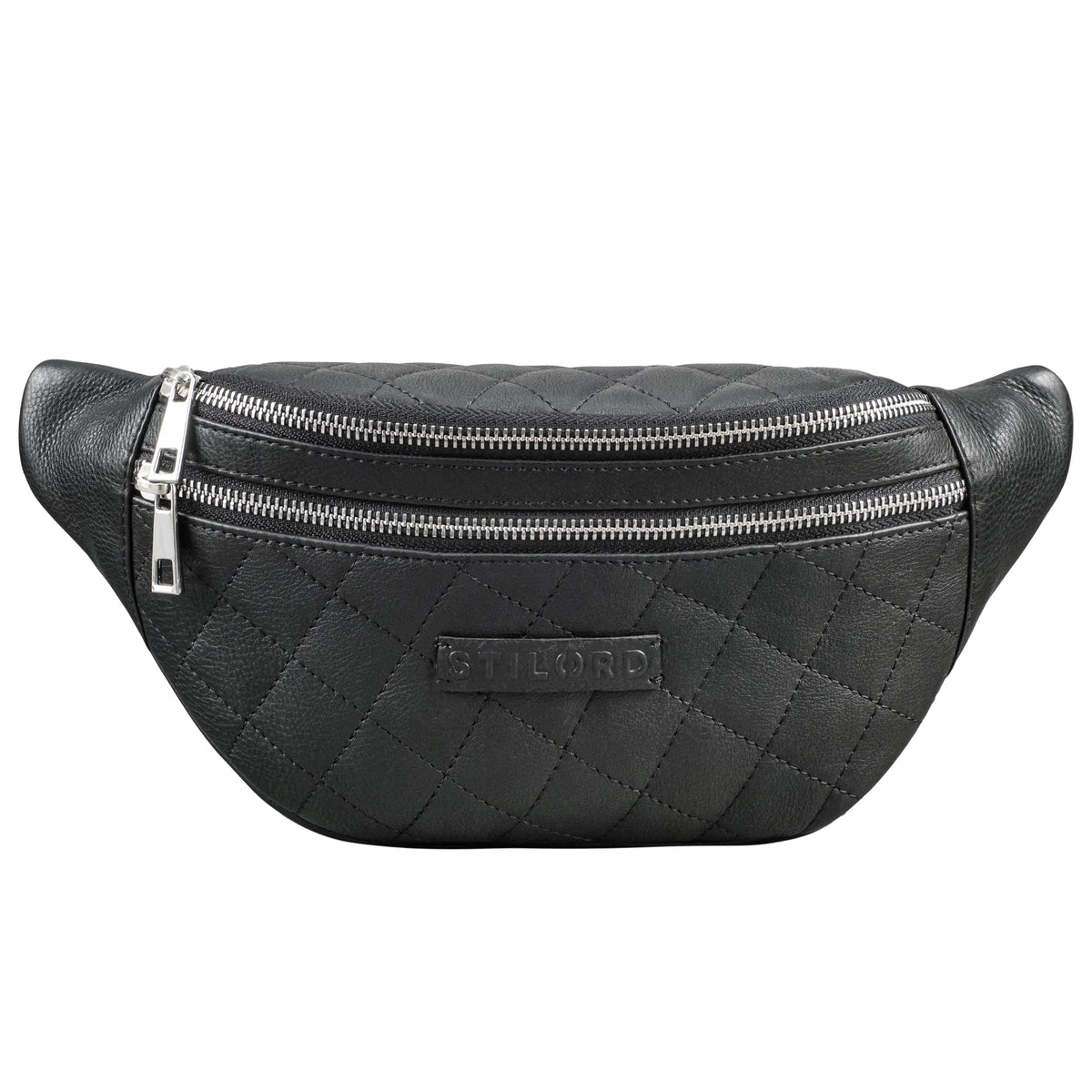 Bauchtasche Leder Herren Damen schwarz