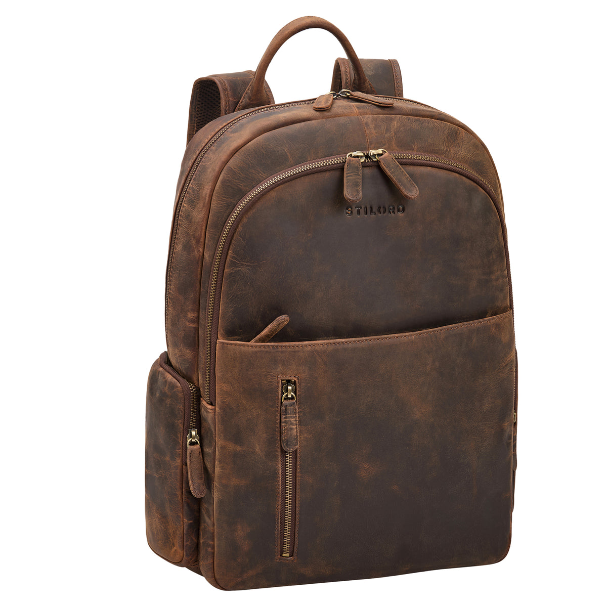 Laptop Rucksack 15,6 zoll gross leder herren echtleder vintage